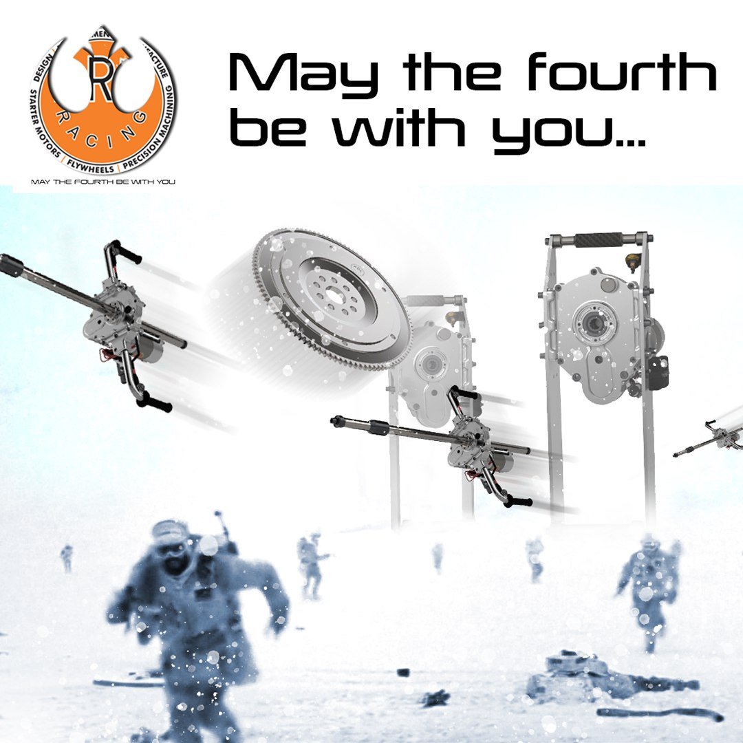 MAY THE FOURTH BE WITH YOU.
Ark Racing Limited is a major force in the motorsports industry. Daily, Ark Racing provide new &amp; bespoke designed high-quality and high-torque starting solutions including Billet Flywheels and Ring Gears, heat-treated 