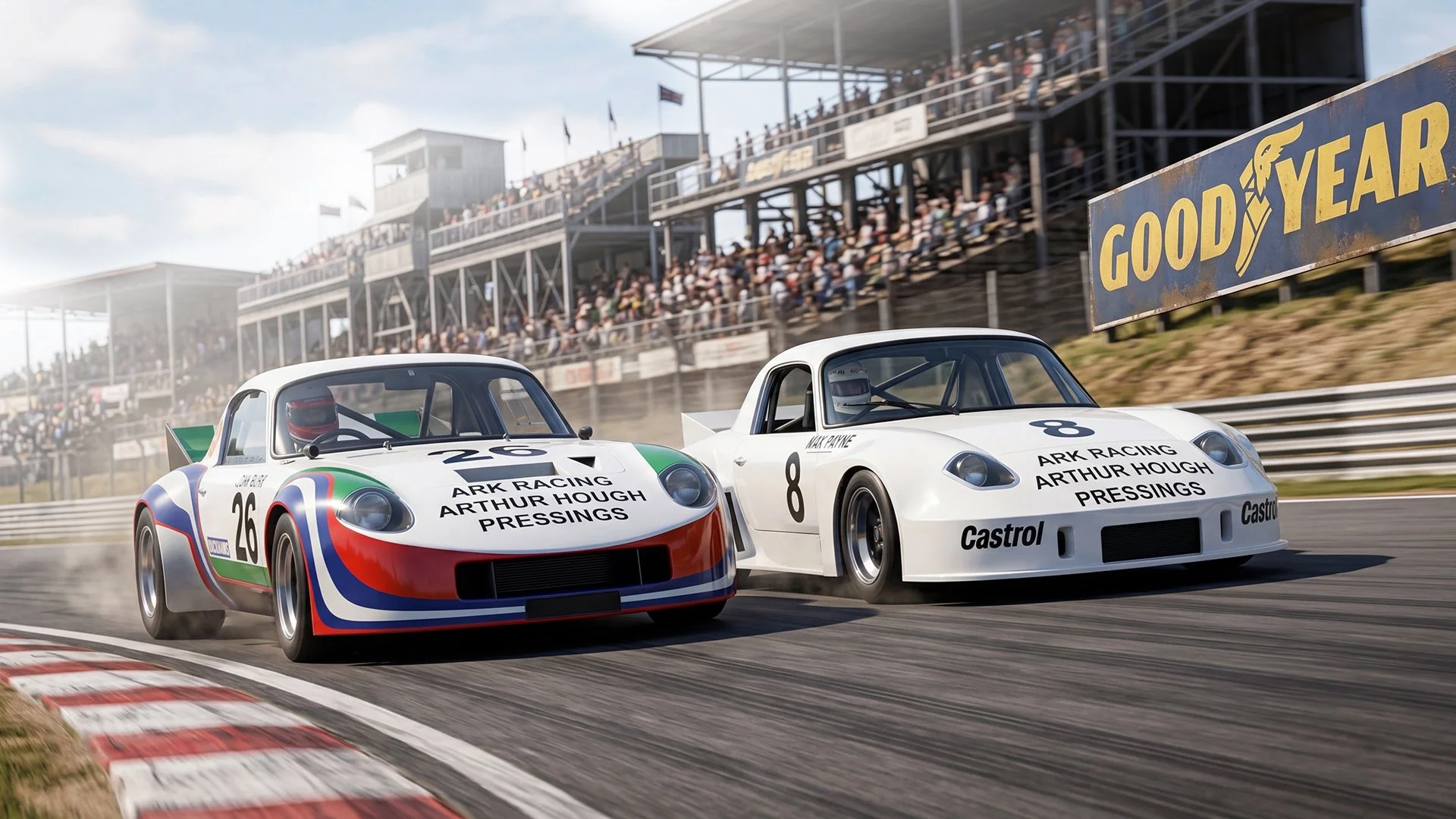 Ark Racing 1970s Elans on the race circuit