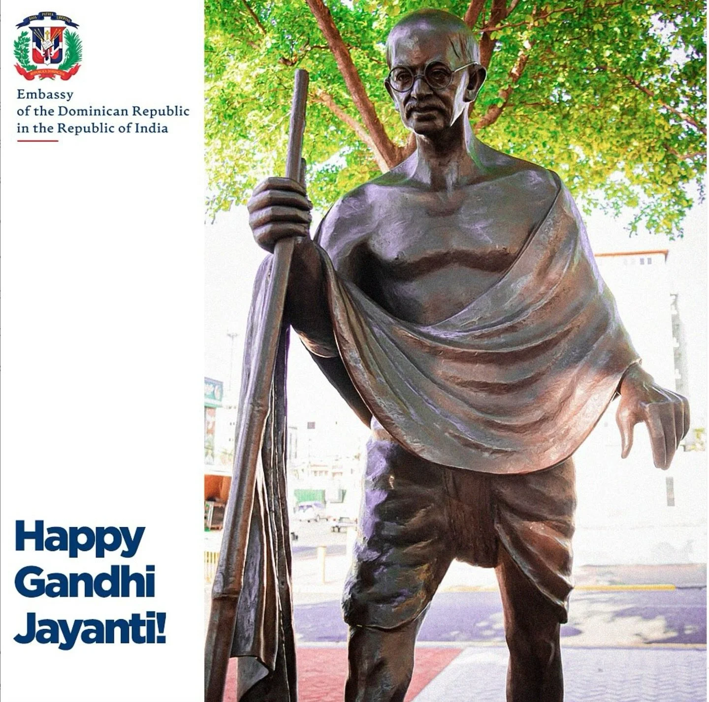 Today, on Gandhi Jayanti, the Embassy of the Dominican Republic in India pays tribute to Mahatma Gandhi, whose ideals of peace, truth, and non-violence continue to inspire humanity across the world.

@mirexrd