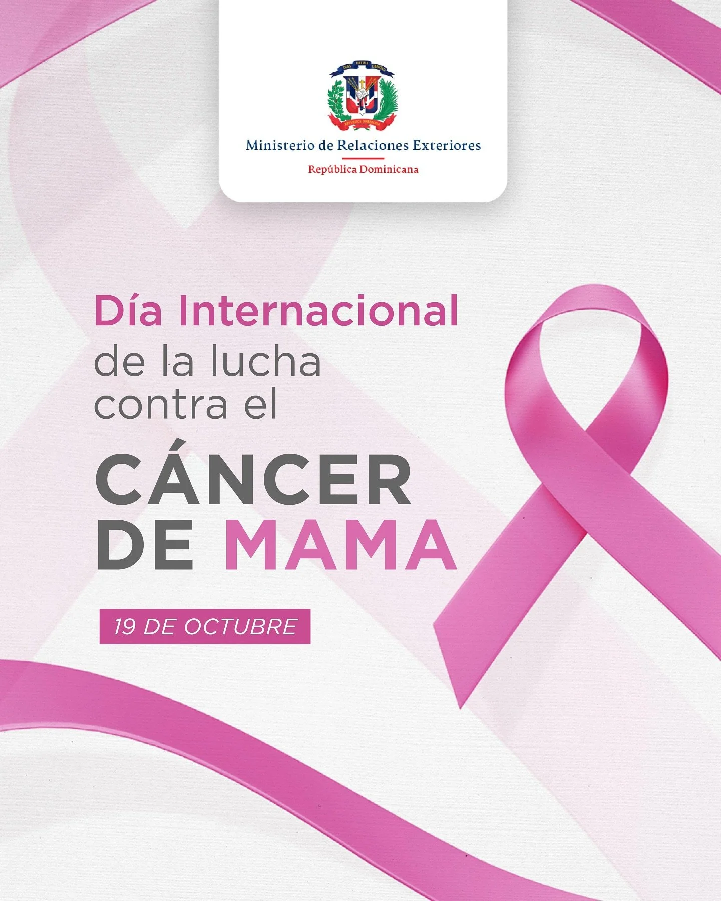 🎀 En el marco del Día Internacional de la Lucha contra el Cáncer de Mama, la Embajada de la República Dominicana en la India, junto al @mirexrd , se une al llamado global por la prevención, concienciación y detecci