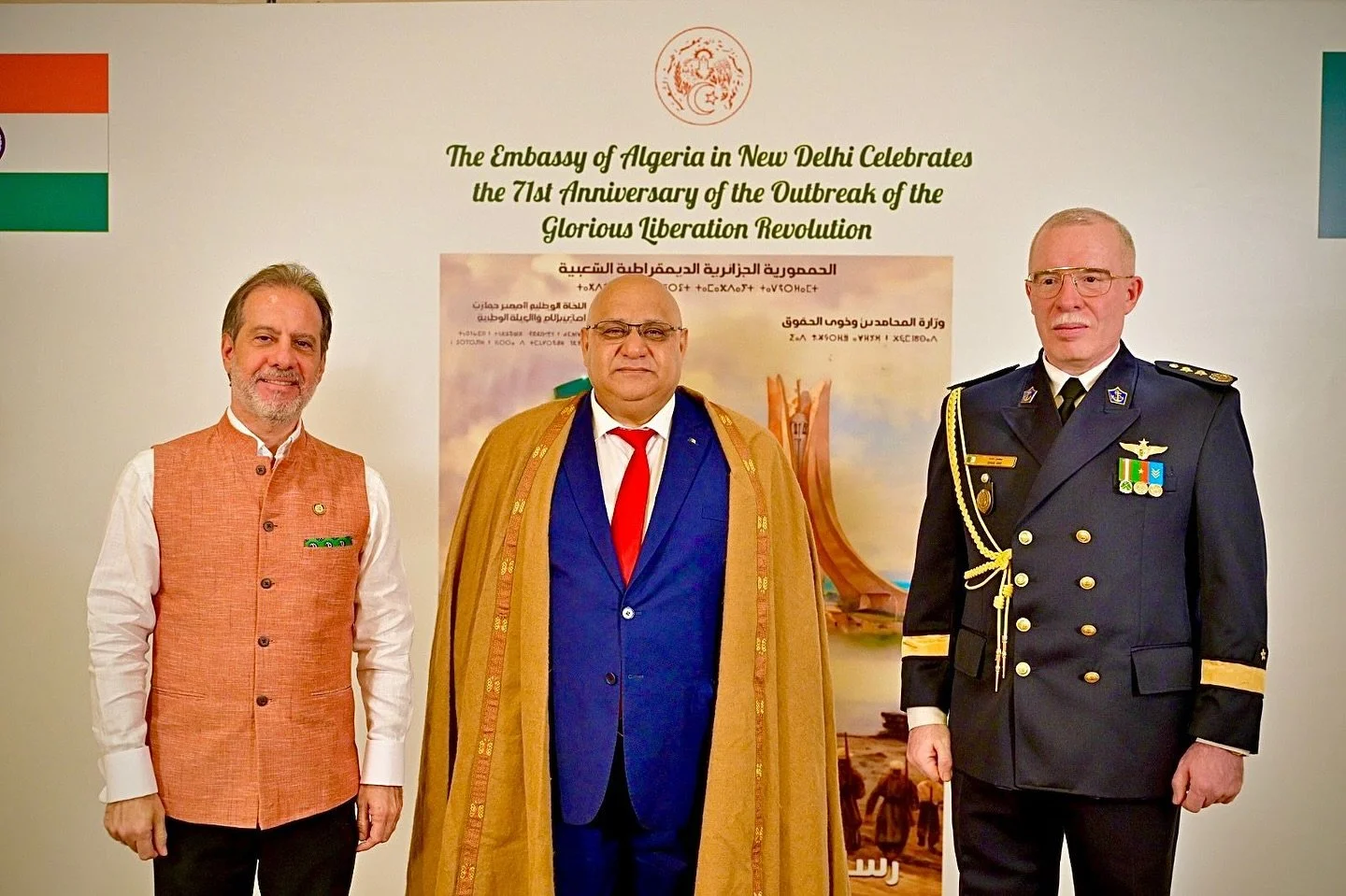 H.E. Francisco Compr&eacute;s H. had the pleasure of attending the celebration of the National Day of the People&rsquo;s Democratic Republic of Algeria in New Delhi.

He extends his sincere congratulations to H.E. Mr. Abdenor Khelifi, Ambassador of A