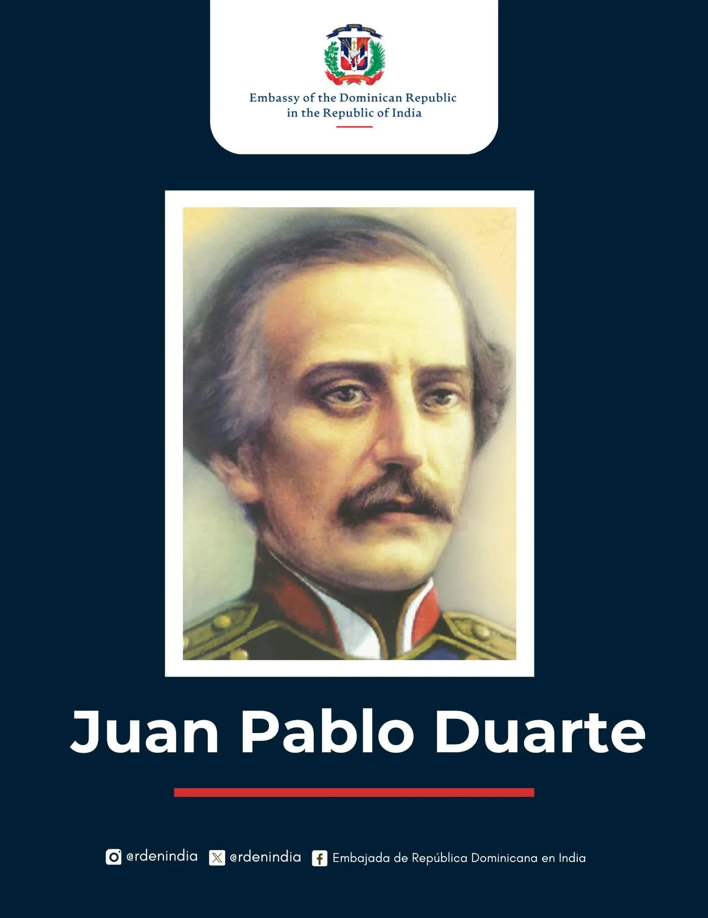 Unity of the Races:

Whites, browns,
bronze-skinned, mixed,
marching calmly,
united and bold,
let us save the homeland
from vile tyrants,
and show the world
that we are brothers.

✨ In these verses, Juan Pablo Duarte expresses a vision profoundly ahe