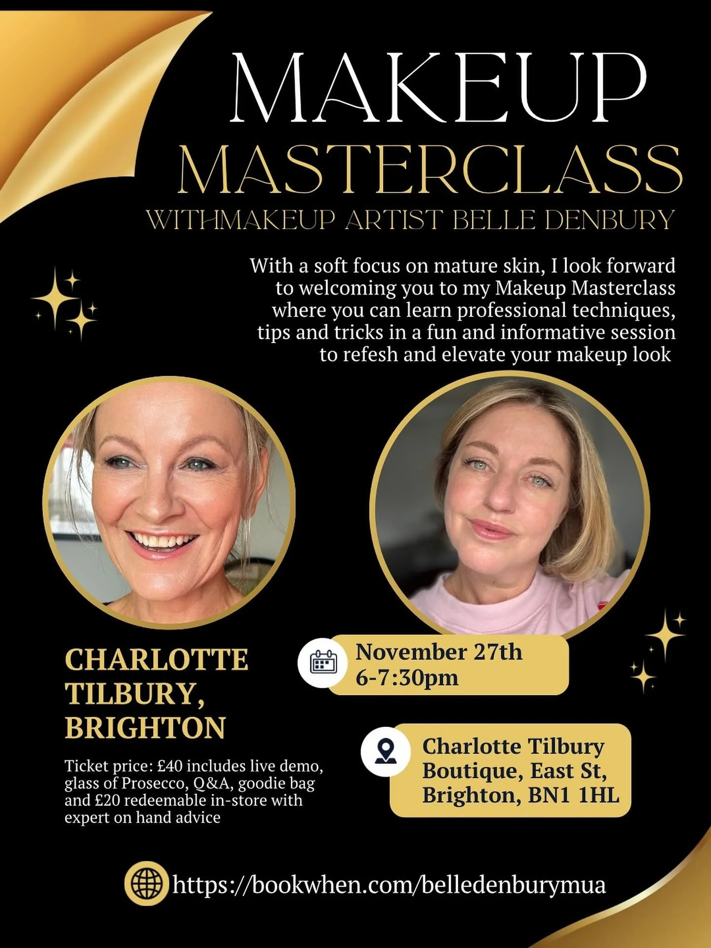 HUGE THANK YOU for all the love on my stories and for your amazing comments! 🙏  Now only 3 tickets left! 🎟️ 

If you missed my last story, here's a recap: you'll get a live demo, Q&amp;A, glass of bubbles, goodie bag, AND &pound;20 to spend in-stor