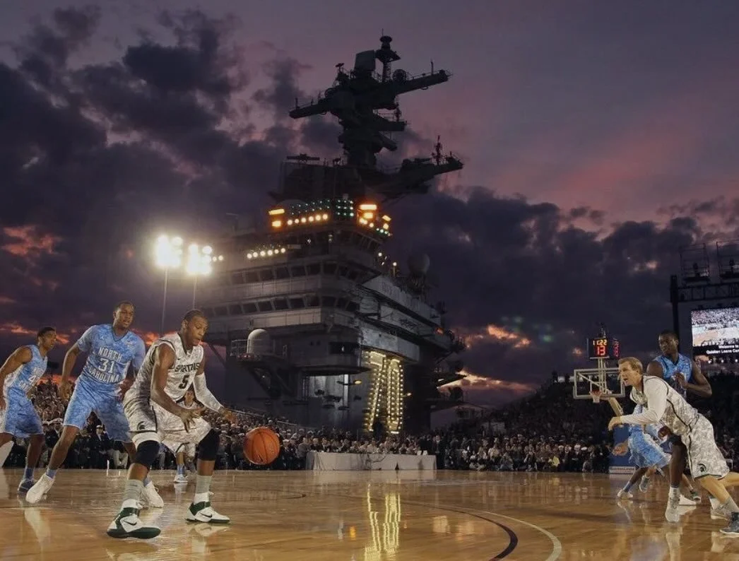 One of our greatest honors was the privilege of producing NCAA college basketball games atop active aircraft carriers (the USS Carl Vinson and the USS Abraham Lincoln) as well as on the USS Midway to recognize and pay respect to our Veterans and acti