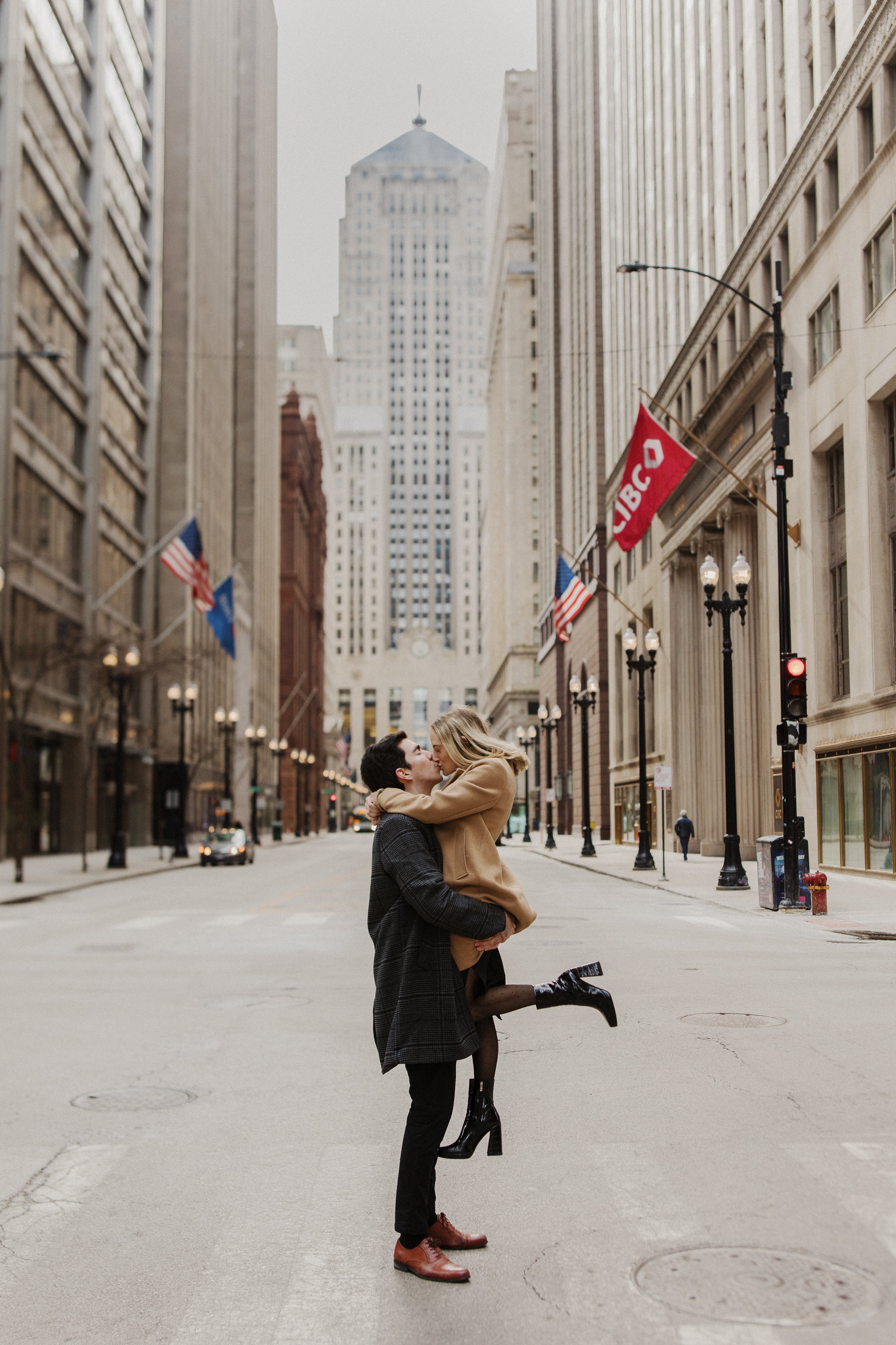 Downtown engagement photo