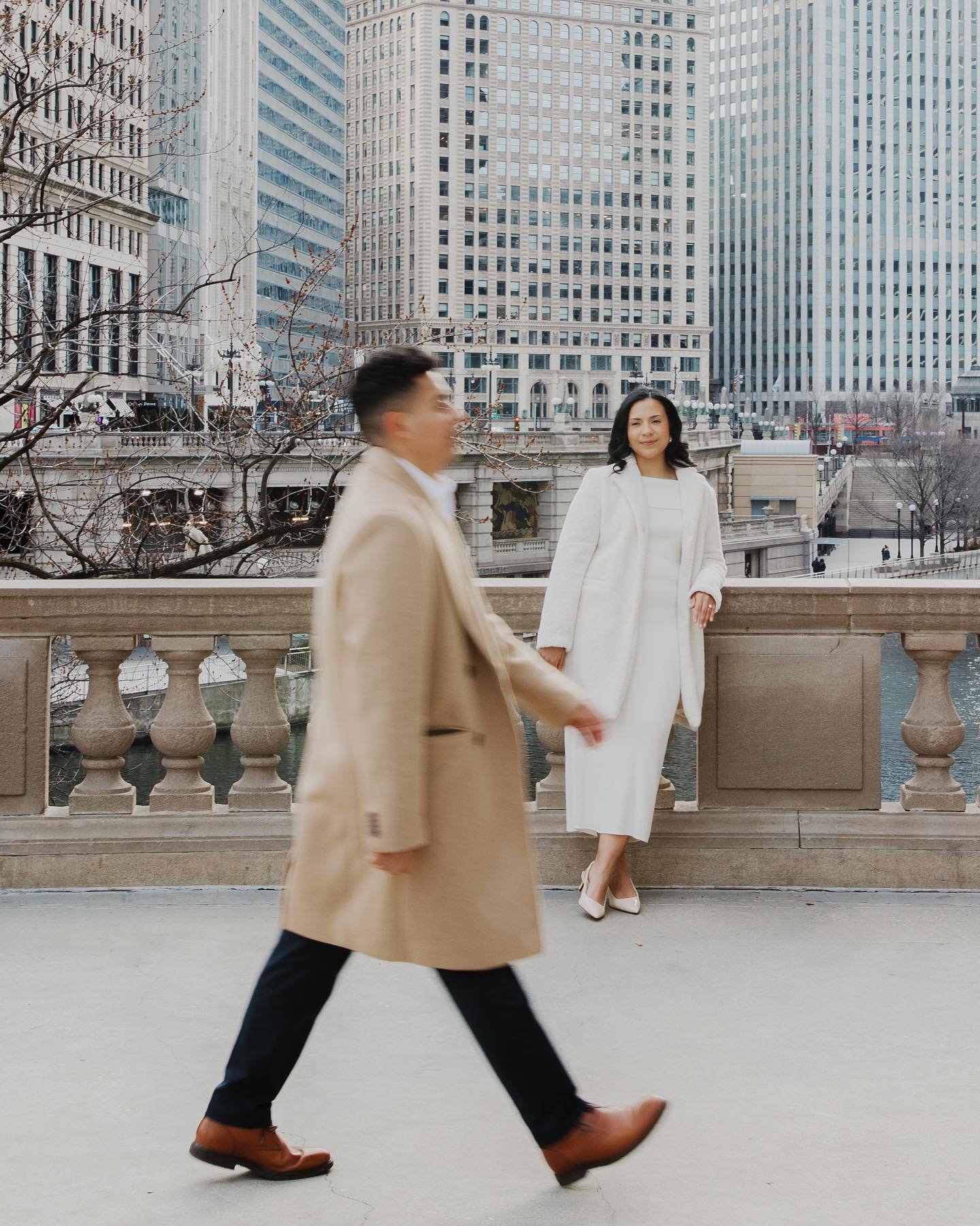 Christian and Alondra! Dreamiest engagement session in the city! I&rsquo;m absolutely obsessed with her white coat and their classy outfits 💛
*
*
*
Chicago Wedding photographer, Chicago photographer, West Michigan photographer, West Michigan wedding