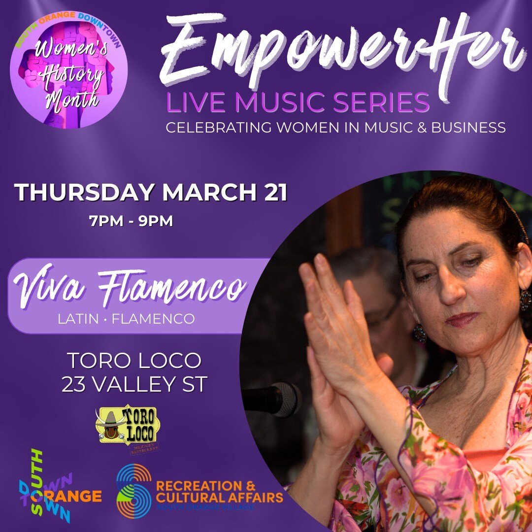 Join us THURSDAY March 21st 7PM-9PM for the last night of our EmpowerHer Music Series - next week at Toro Loco (23 Valley St) featuring Viva Flamenco🎤⁠
⁠
Savor the sounds and flavors of female talent coming together in harmony at the EmpowerHer Musi