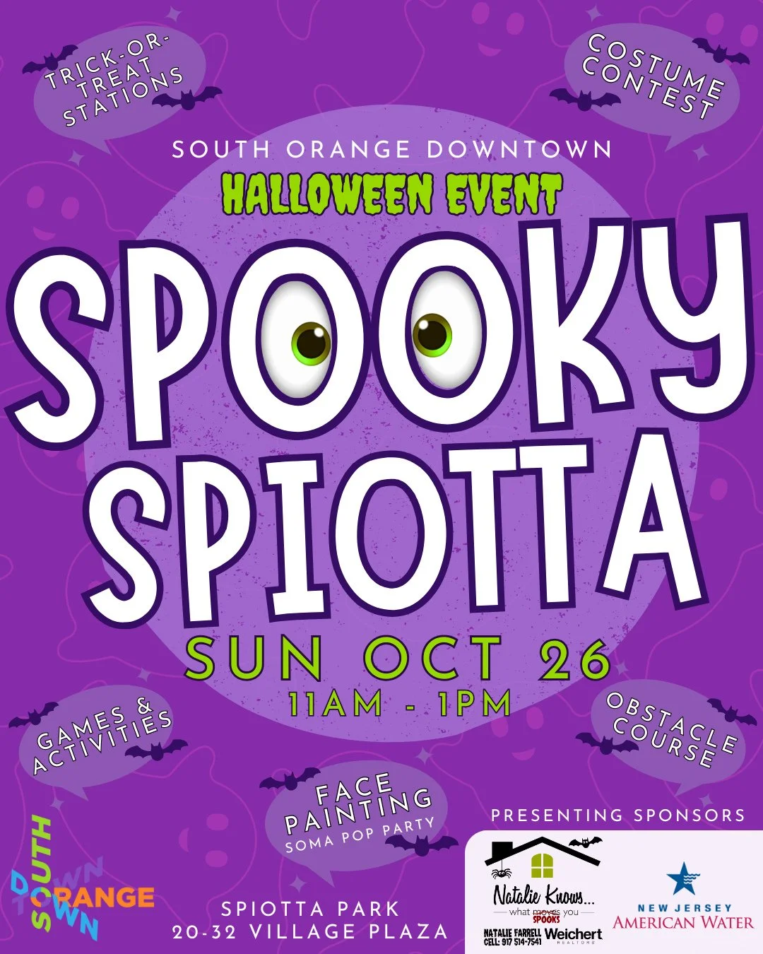 Spooky Spiotta is BACK 🎃👻✨⁠
Join us Sunday, Oct 26 from 11 AM&ndash;1 PM in Spiotta Park for a fang-tastic morning of FREE family fun🧡⁠
⁠
👗 Costume Contest with amazing prizes from local businesses ⁠
🕸️ Halloween Obstacle Course and themed activ
