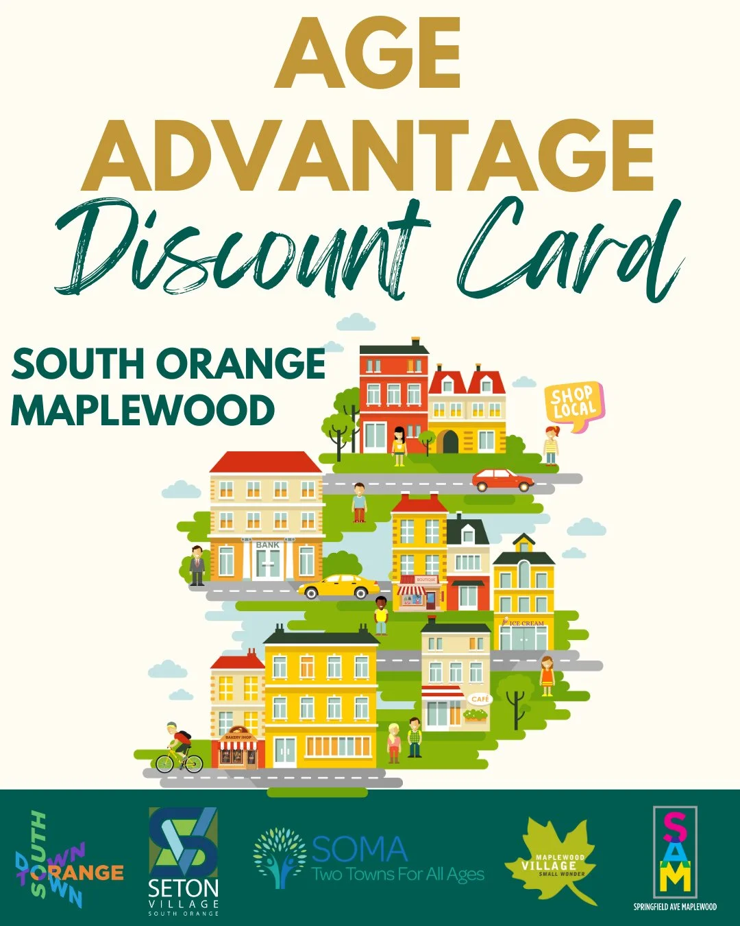 🌟 Introducing the Age Advantage Discount Card 🌟⁠
⁠
Community members 62 and over can now enjoy exclusive savings at shops, restaurants, and services across South Orange &amp; Maplewood! 🎉⁠
⁠
How it works:⁠
🟢 Complete the application at the link i