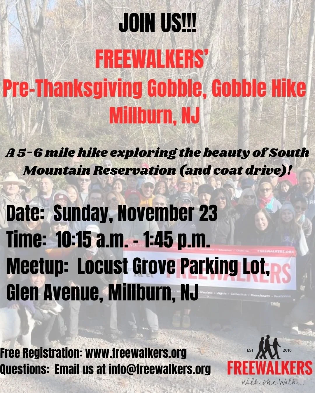 FreeWalkers Pre-Thanksgiving Gobble Gobble Hike 