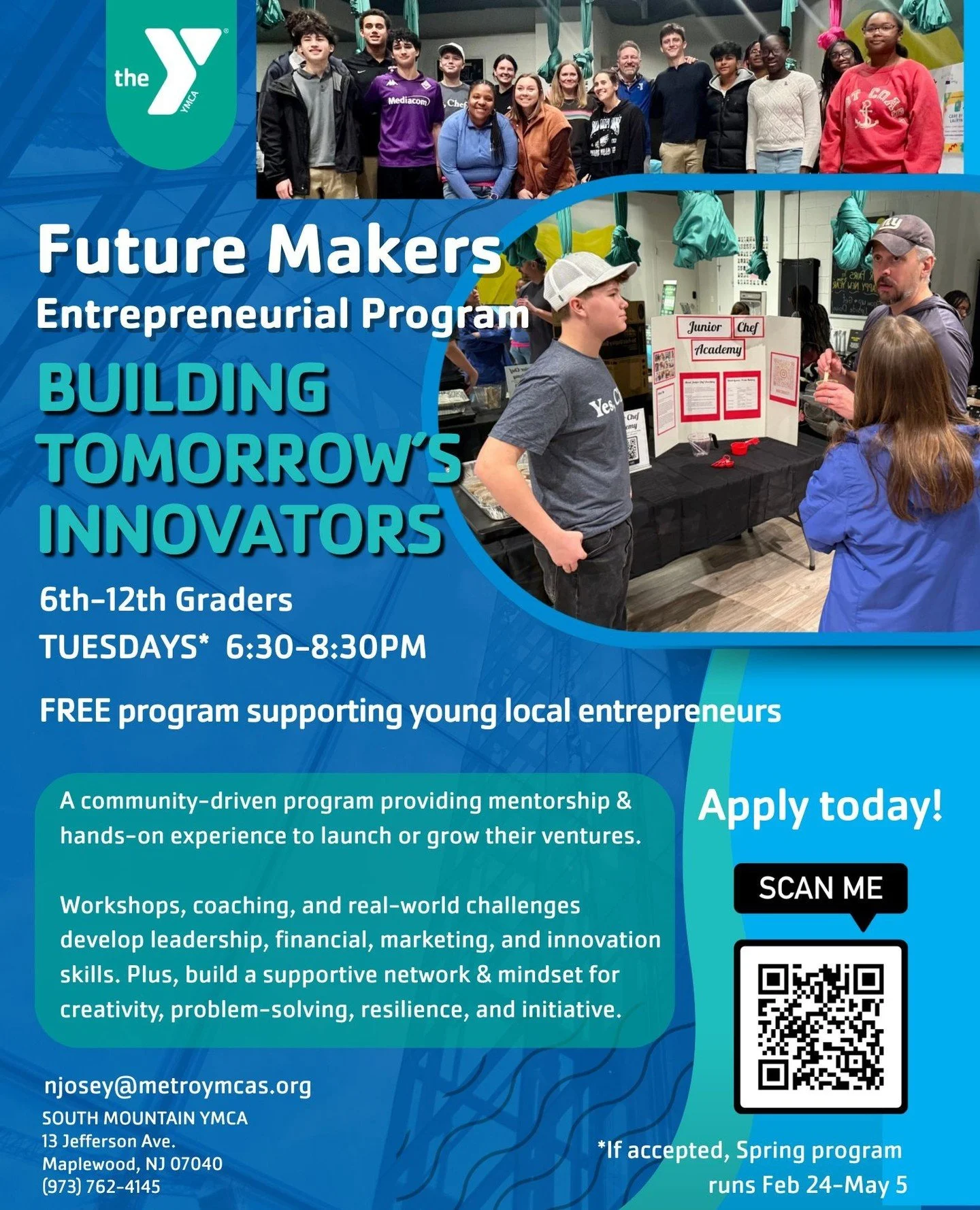 🎉The Future Makers Entrepreneurial Program is a free, hands on opportunity for 6th through 12th graders to explore entrepreneurship, build real world skills, and turn ideas into action⁠
⁠
Hosted by the South Mountain YMCA, a community organization d