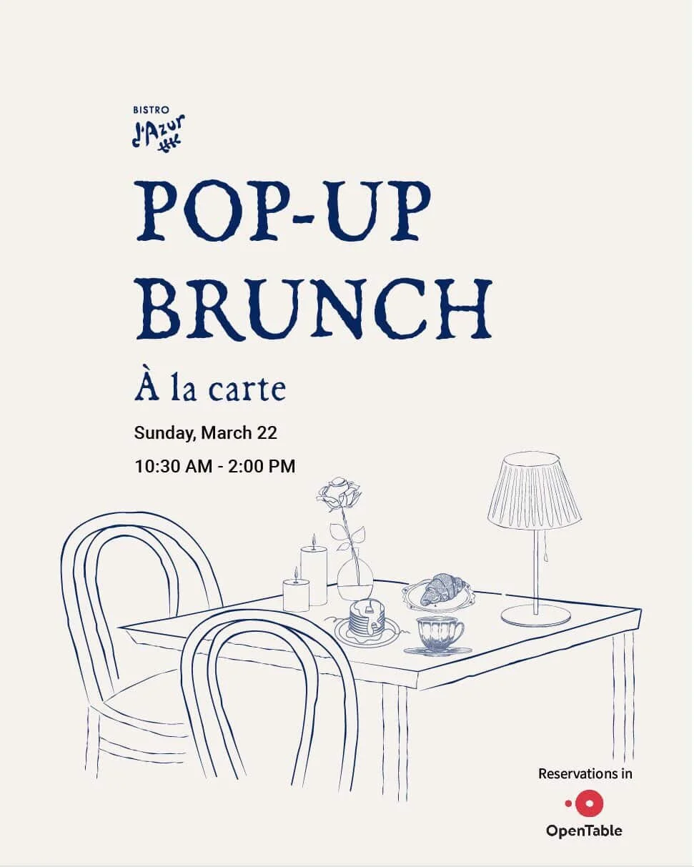 ✨ Bistro d&rsquo;Azur is under new ownership and introducing something new. For the first time, they are offering a pop up brunch with an &agrave; la carte menu on Sunday, March 22 from 10:30AM-2PM 🍽️⁠
⁠
This French Mediterranean brunch is also kid 