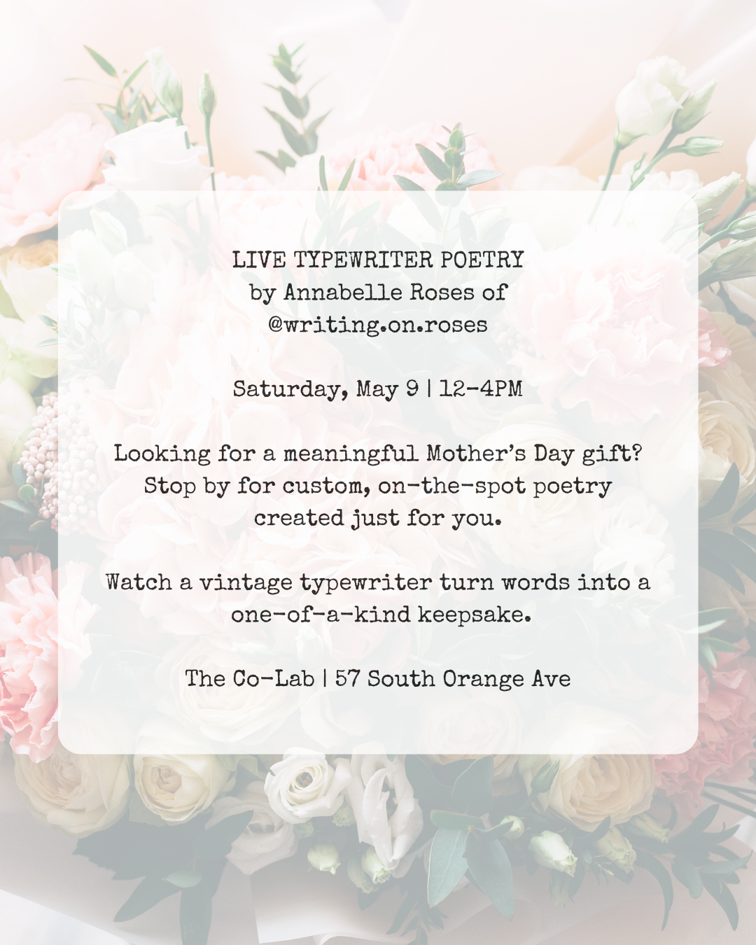 Live Typewriter Poetry at The Co-Lab