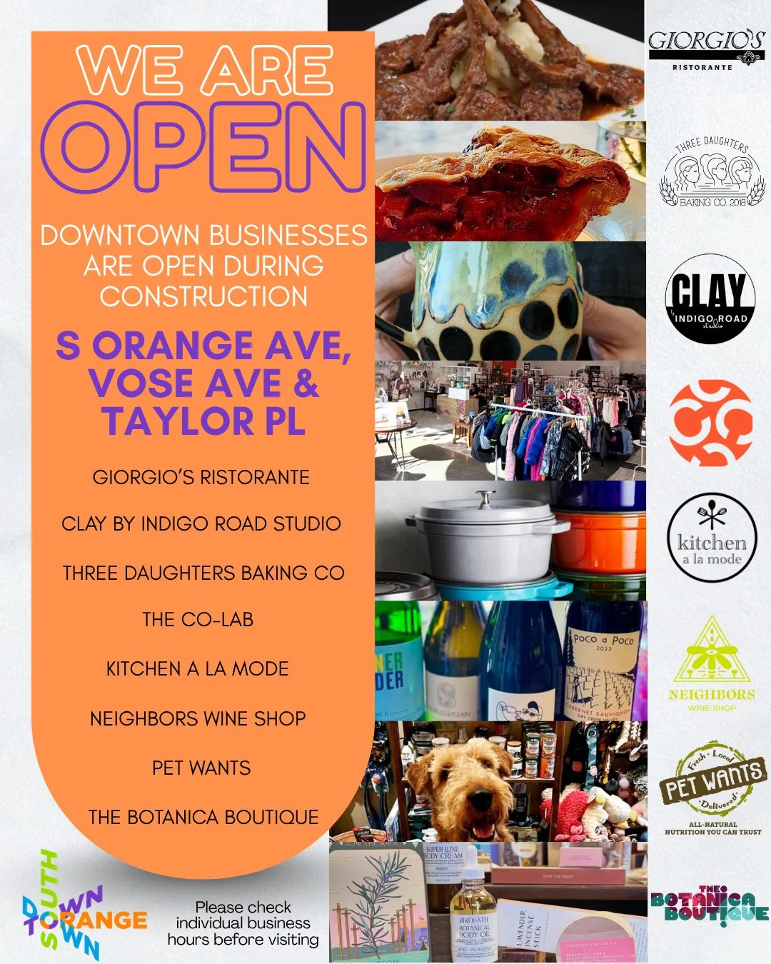 🚧 Businesses along South Orange Ave, Vose Ave &amp; Taylor Pl are open and ready to welcome you in during construction and partial sidewalk closures.⁠
⁠
Please continue to shop, dine and support local while construction continues downtown. Every vis