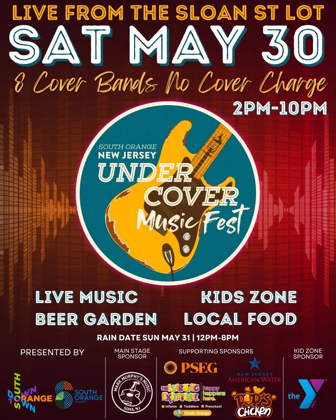 ☀️ THIS Saturday, May 30th from 2PM - 10PM, kick off your summer at Under Cover Music Fest in South Orange Downtown 🎶🍻⚽⁠
⁠
Get ready for a full day of FREE LIVE MUSIC, local food vendors, shopping, beer garden, family activities, and nonstop energy
