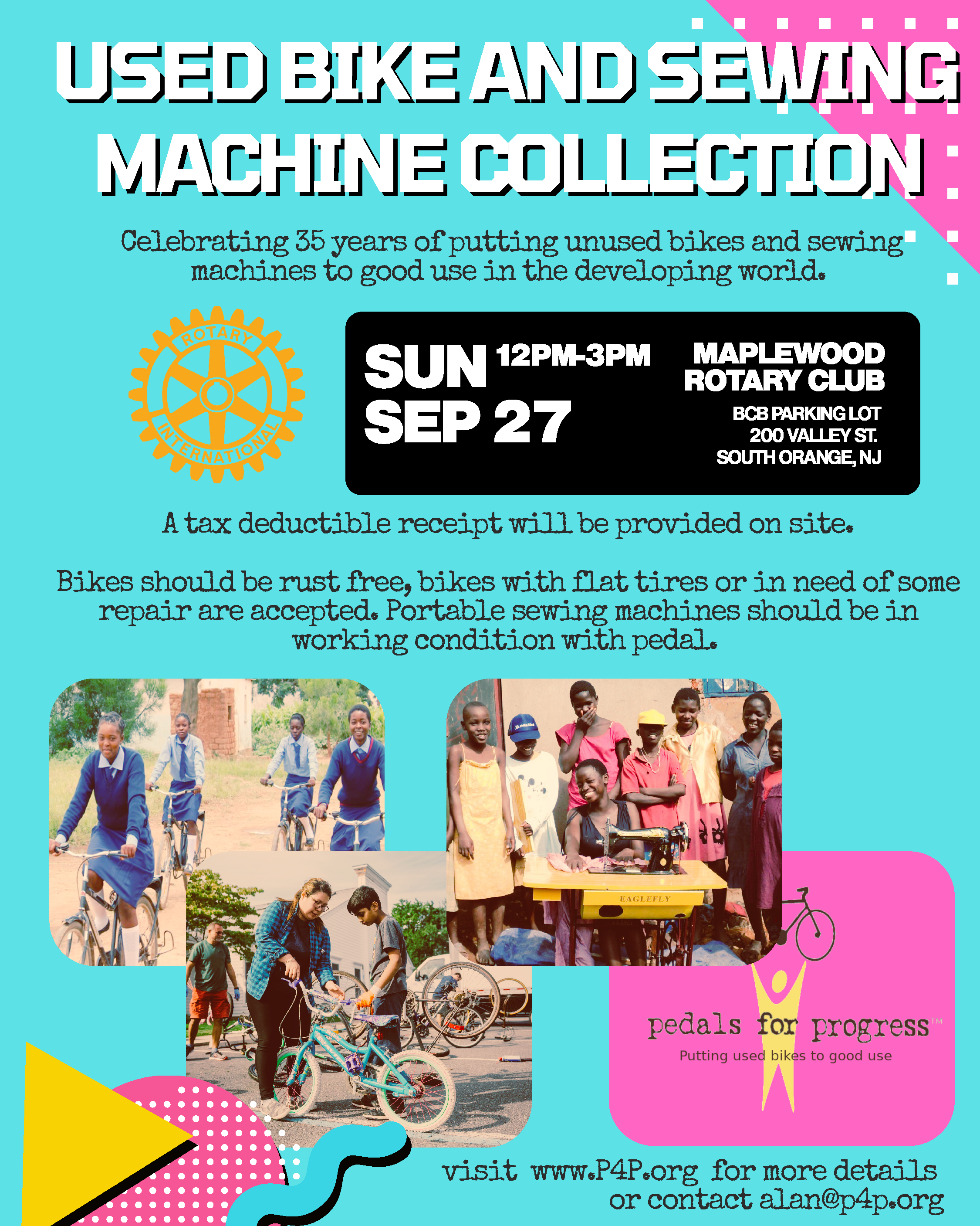 Used Bike &amp; Sewing Machine Collection by the rotary club