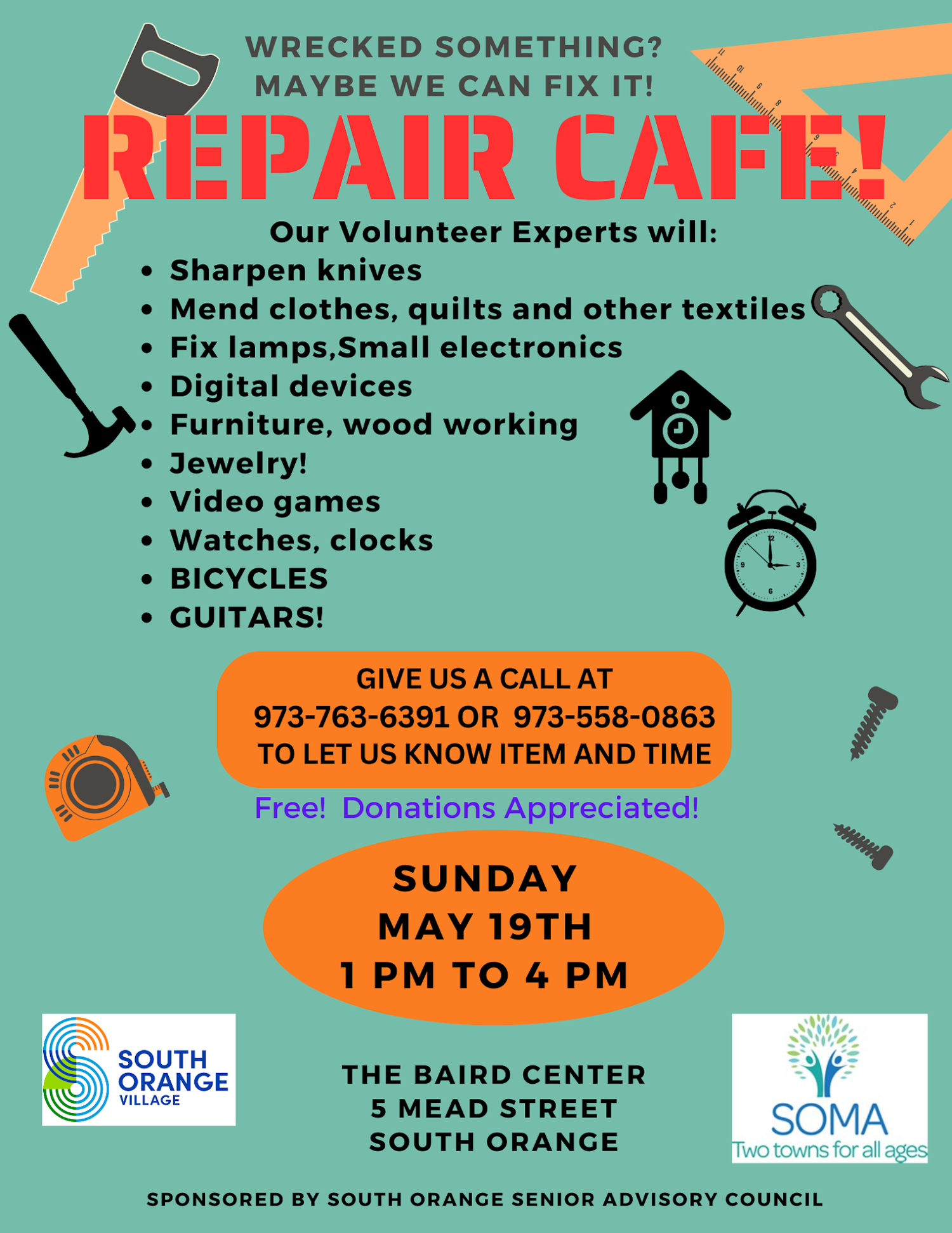 Repair Cafe! — South Orange Downtown
