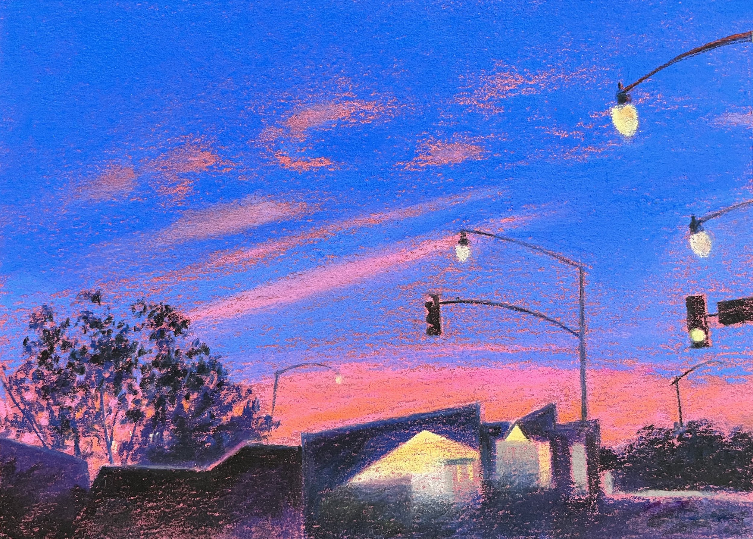 Night Lights - Pastel 5"x7"