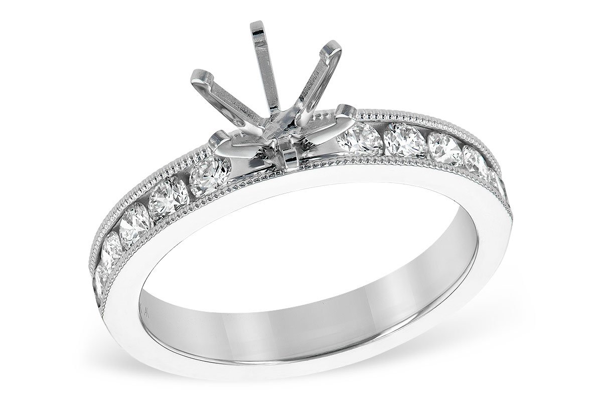 Semi Mount Three Stone diamond Engagement Ring With Orange Sapphire In 950  Platinum | Fascinating Diamonds
