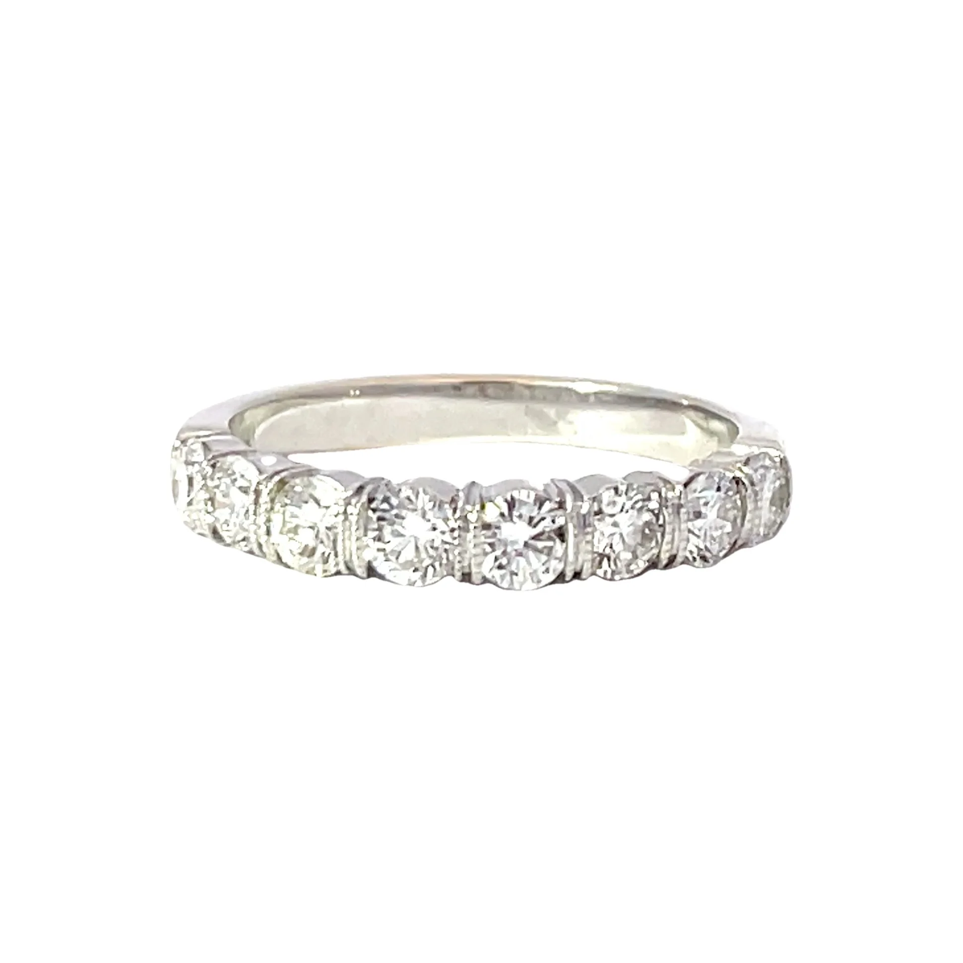 14K White Gold Diamond Wedding Band