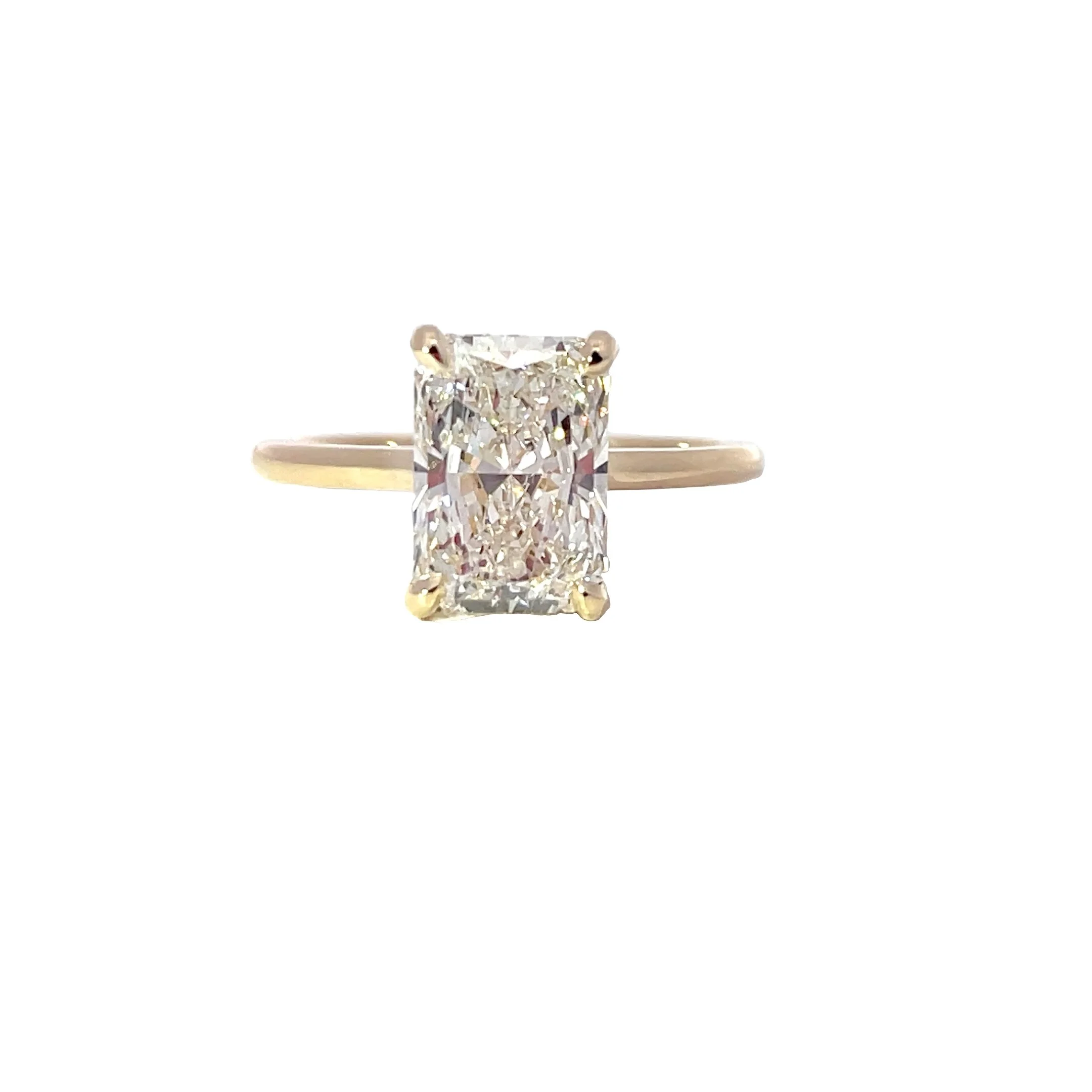 18K Yellow Gold Hidden Halo Semi-mounting
