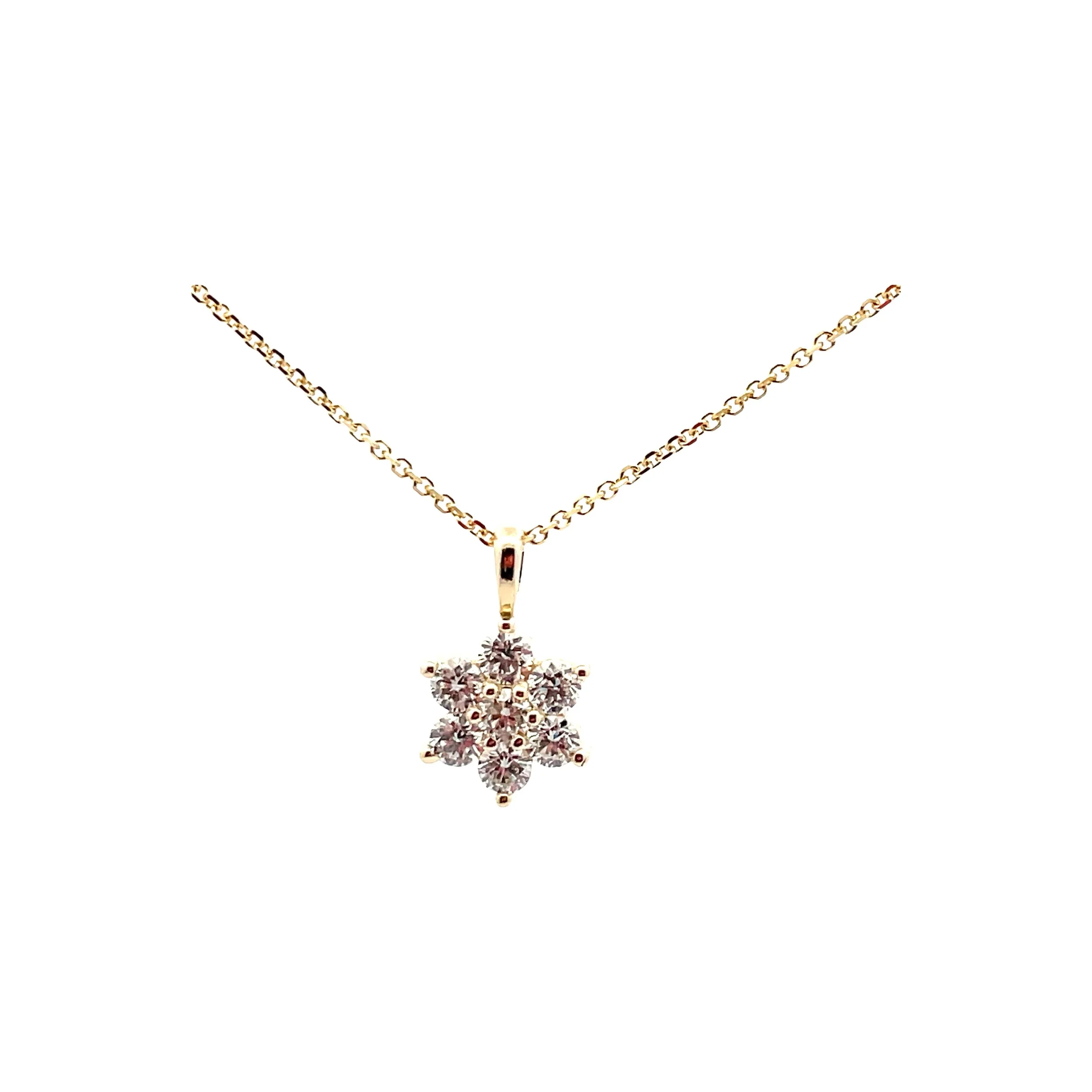 Diamond Flower Cluster Pendant
