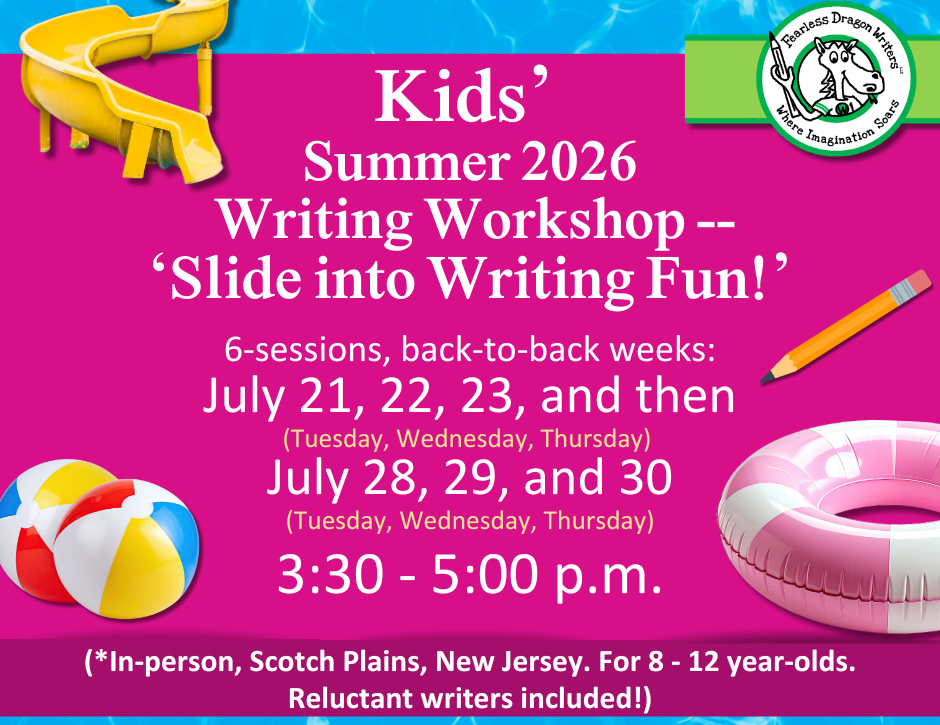"Slide Into Writing Fun": Summer 2026 (In-Person) Kids' Writing Workshop