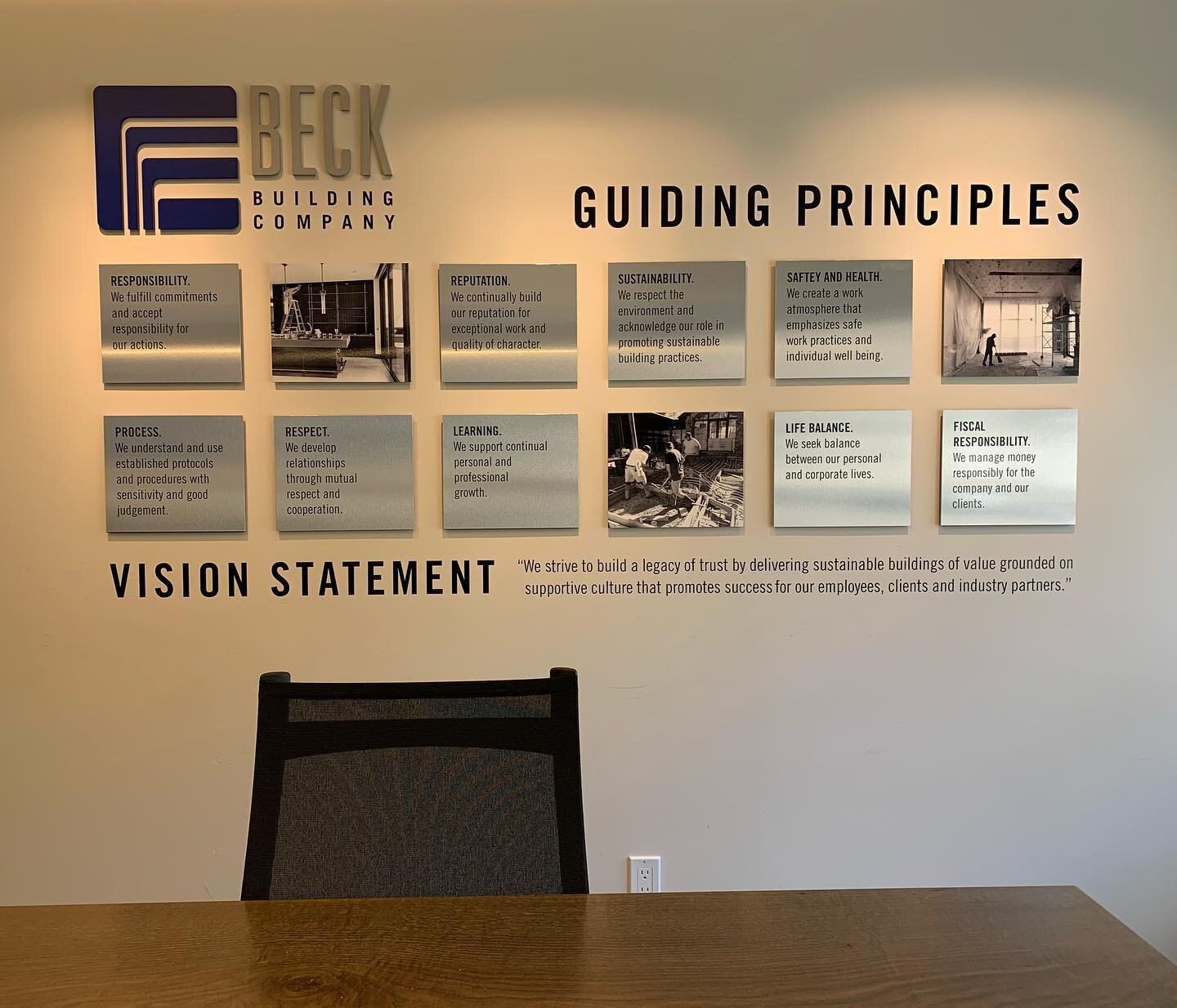 A creative way to show your clients  what your values are. This wall graphics was a fun one. We love creating interesting ways for you to present your business to your clients.
.
 @beckbuilds 
.
.
.
.
.

.
.
.
#beckbuildingcompany #avon #wallwrap #wa