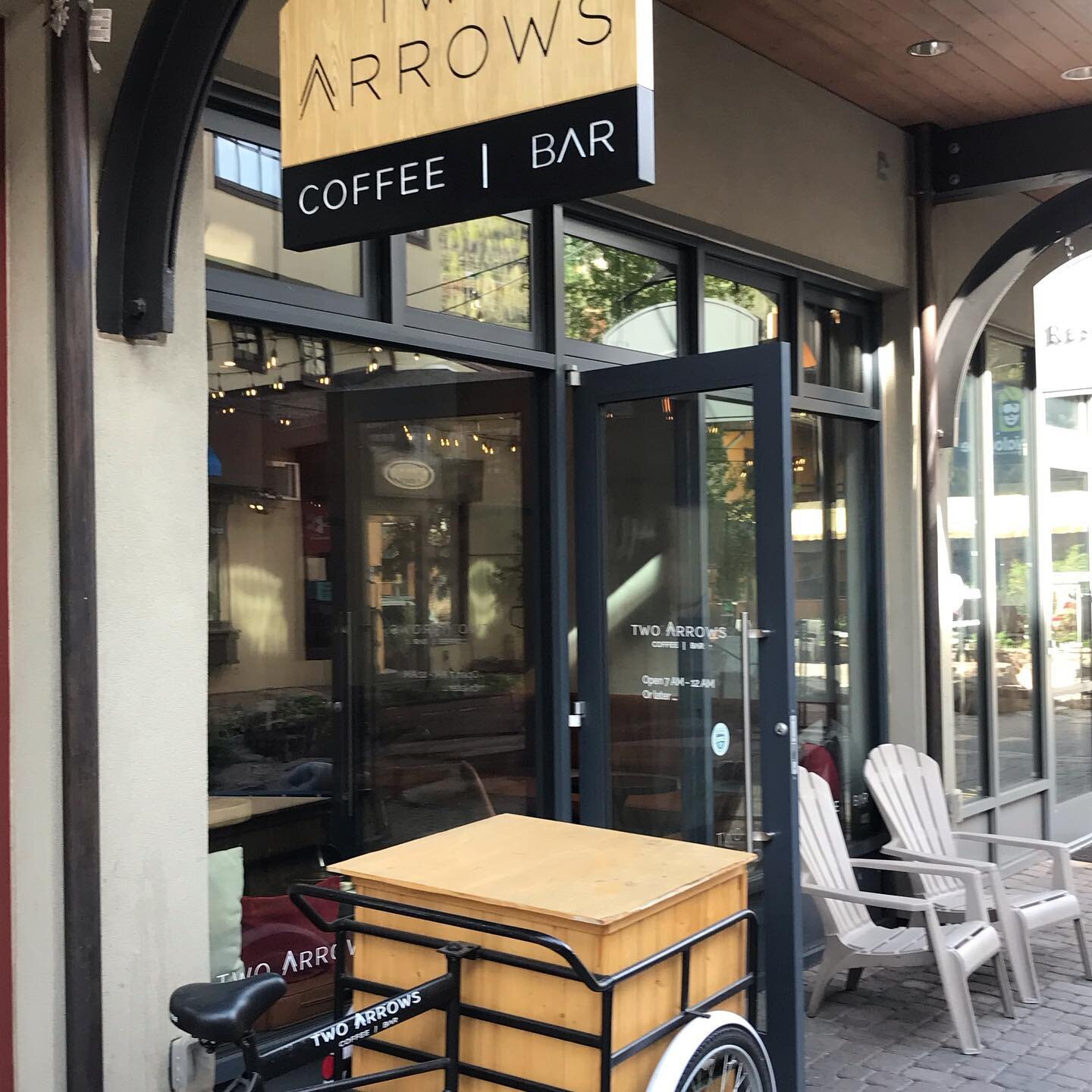 Fresh new custom blade sign for @twoarrowsvail coffee and bar.