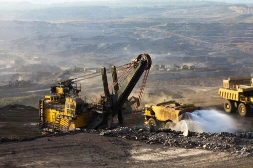 A picture of coal mine machinery.