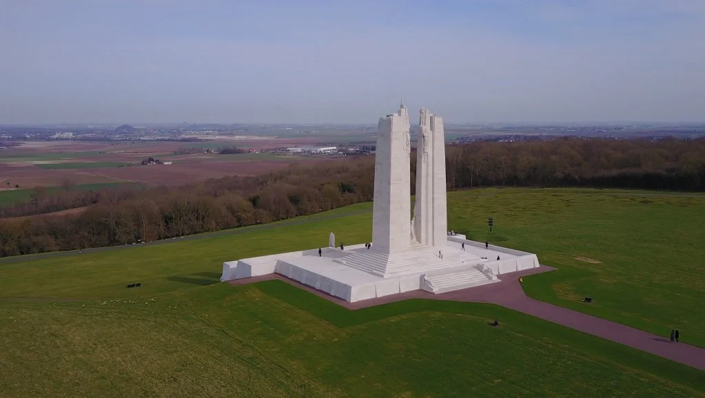 Canadian soldiers advancing during the 1917 Battle of Vimy Ridge in World War I, a pivotal moment that strengthened Canadian nationalism and unity.