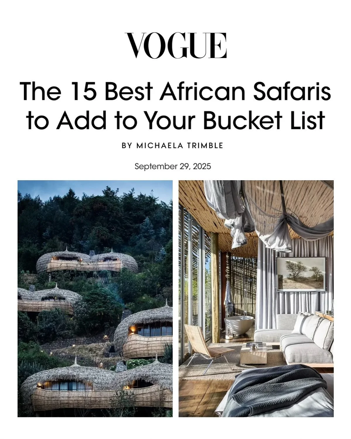 I&rsquo;m so grateful that I&rsquo;ve been able to see so much of the world, and the memories I have of traveling Africa are some of my favorite: early morning game drives to see lions stirring in the bush, afternoon naps in my tent, and sundowners i