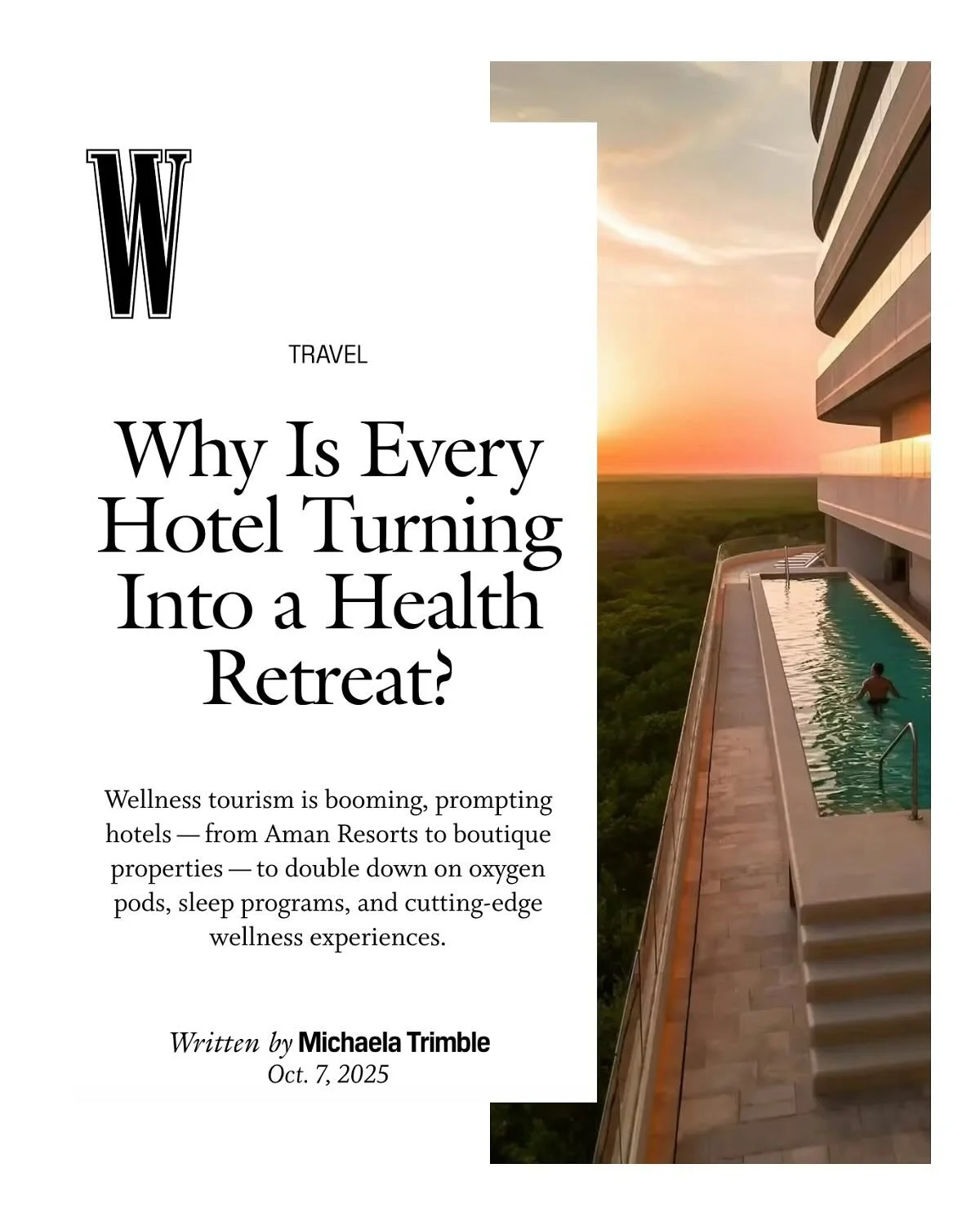 This is the most fun I’ve had writing a story in a while! Thanks to @wmag and my amazing editor for letting me be playful, sarcastic, and also deeply researched about this trend. 
Tell me this isn’t true!? The healthification of hotels&m