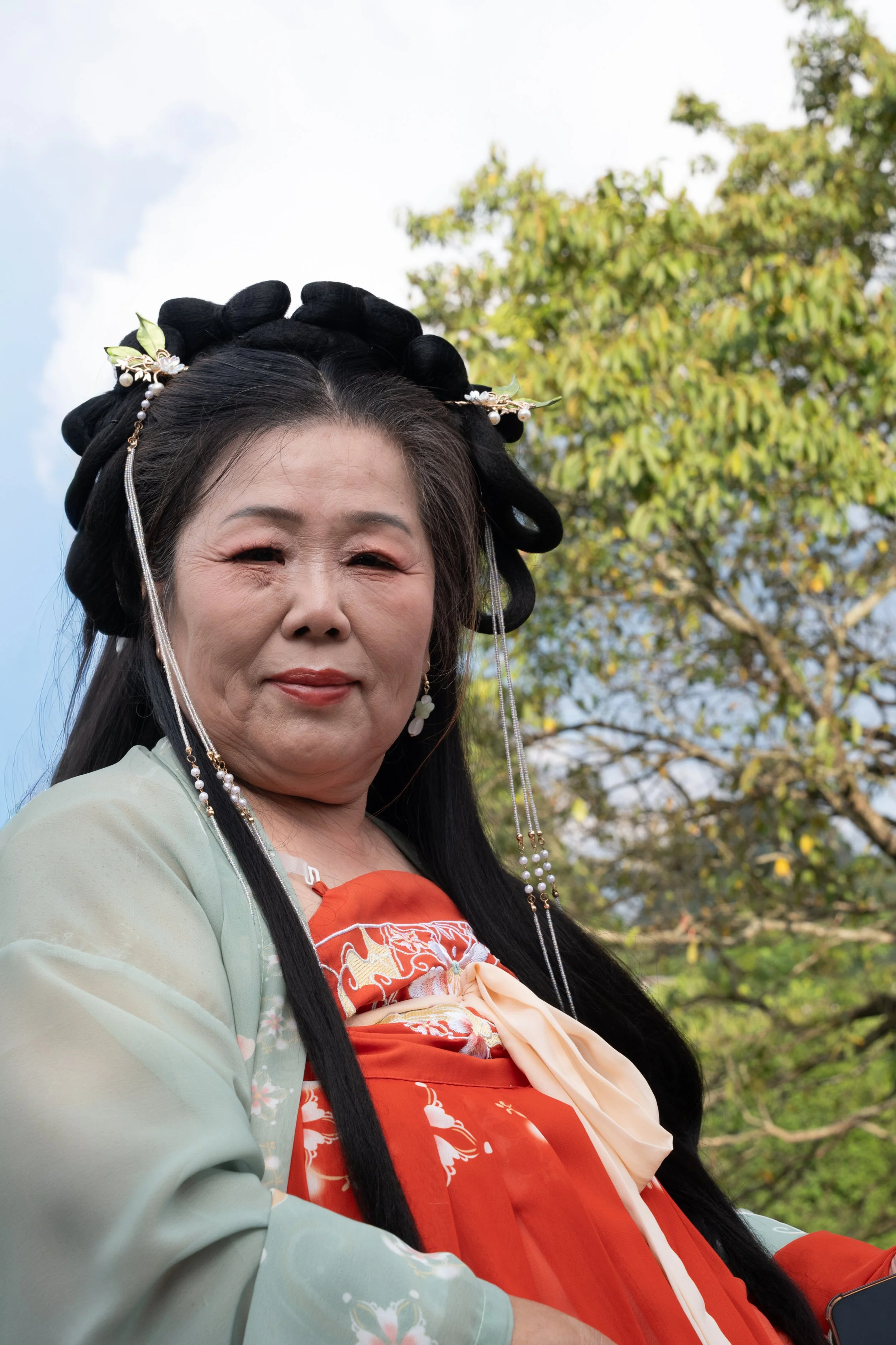 Lady waiting to be Photographed on Fuli Bridge