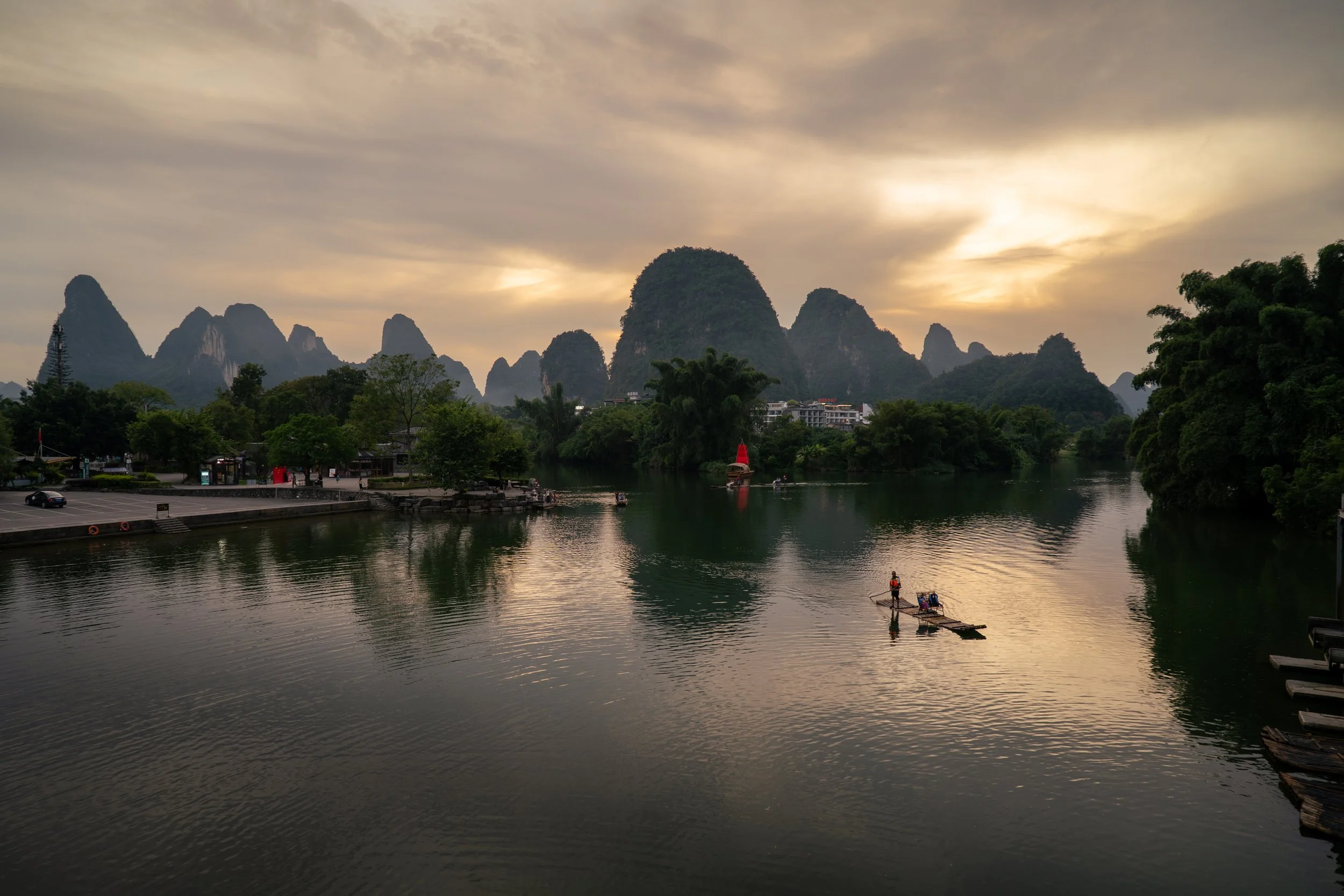 Yulong River at sunset