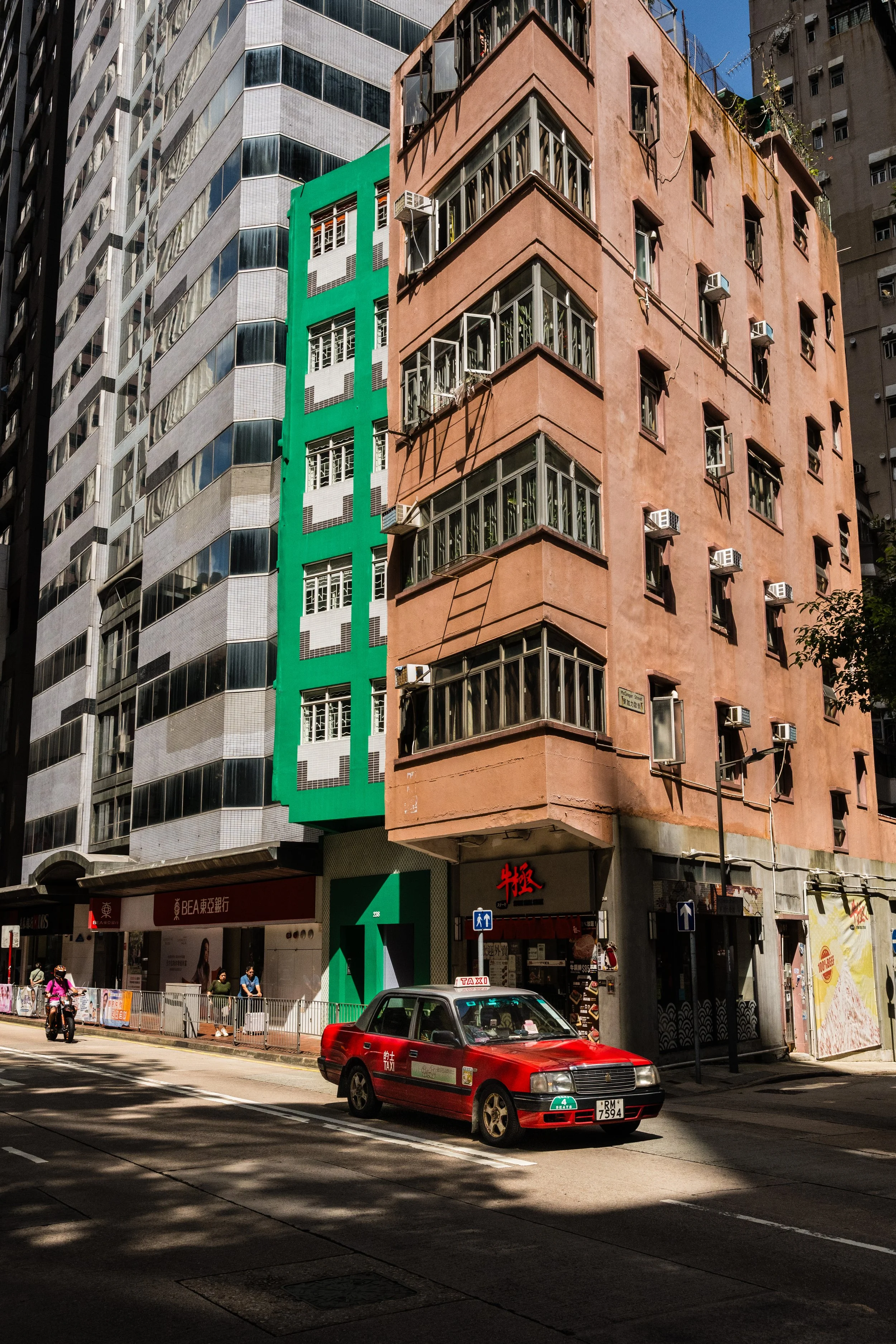 Hong Kong street and Taxi