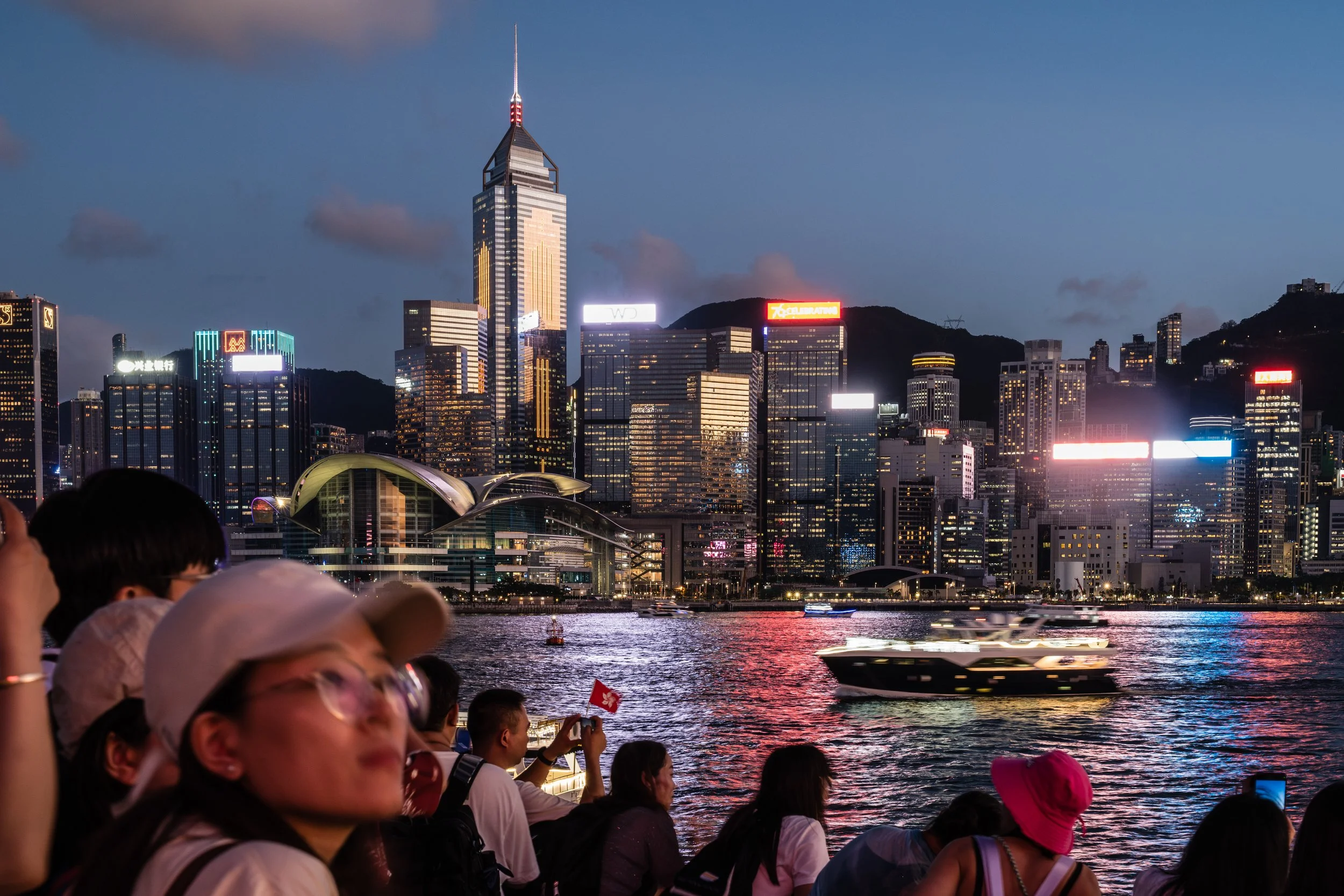 View to Hong Kong Island from Hong Kong Cultural Centre Piazza