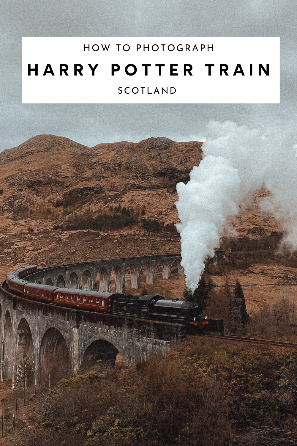 Photograph The Harry Potter Train at Glenfinnan Viaduct.png