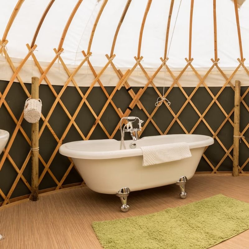Glamping in Scotland Yurts Perthshire bath tub.jpg