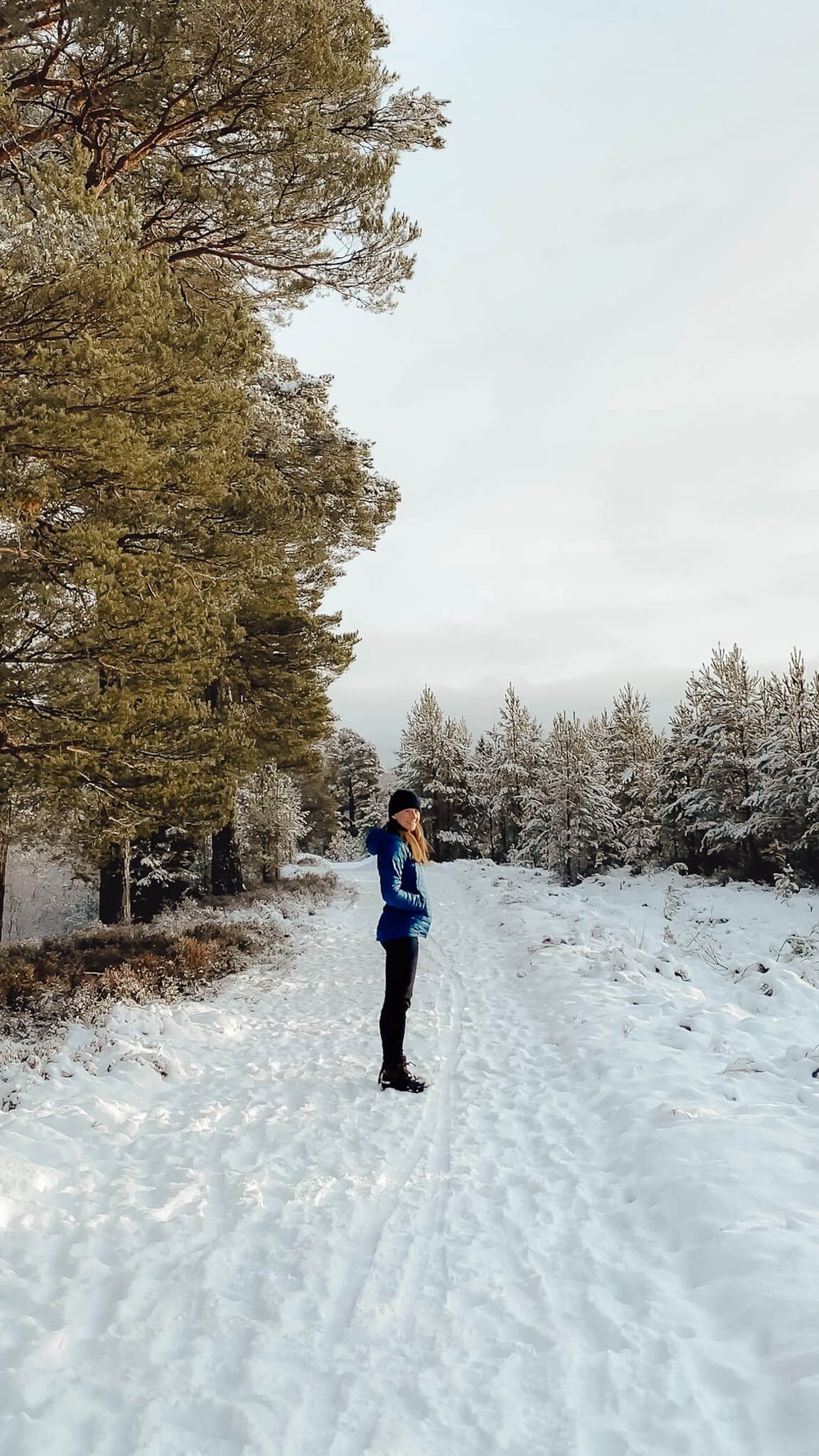 Staying warm on a wintery walk in Rab Alpine jacket.