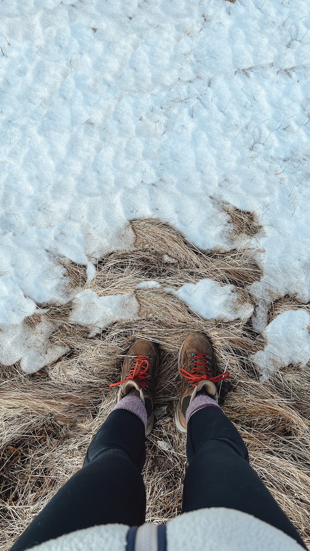 Avoiding the snow in Meindl boots.