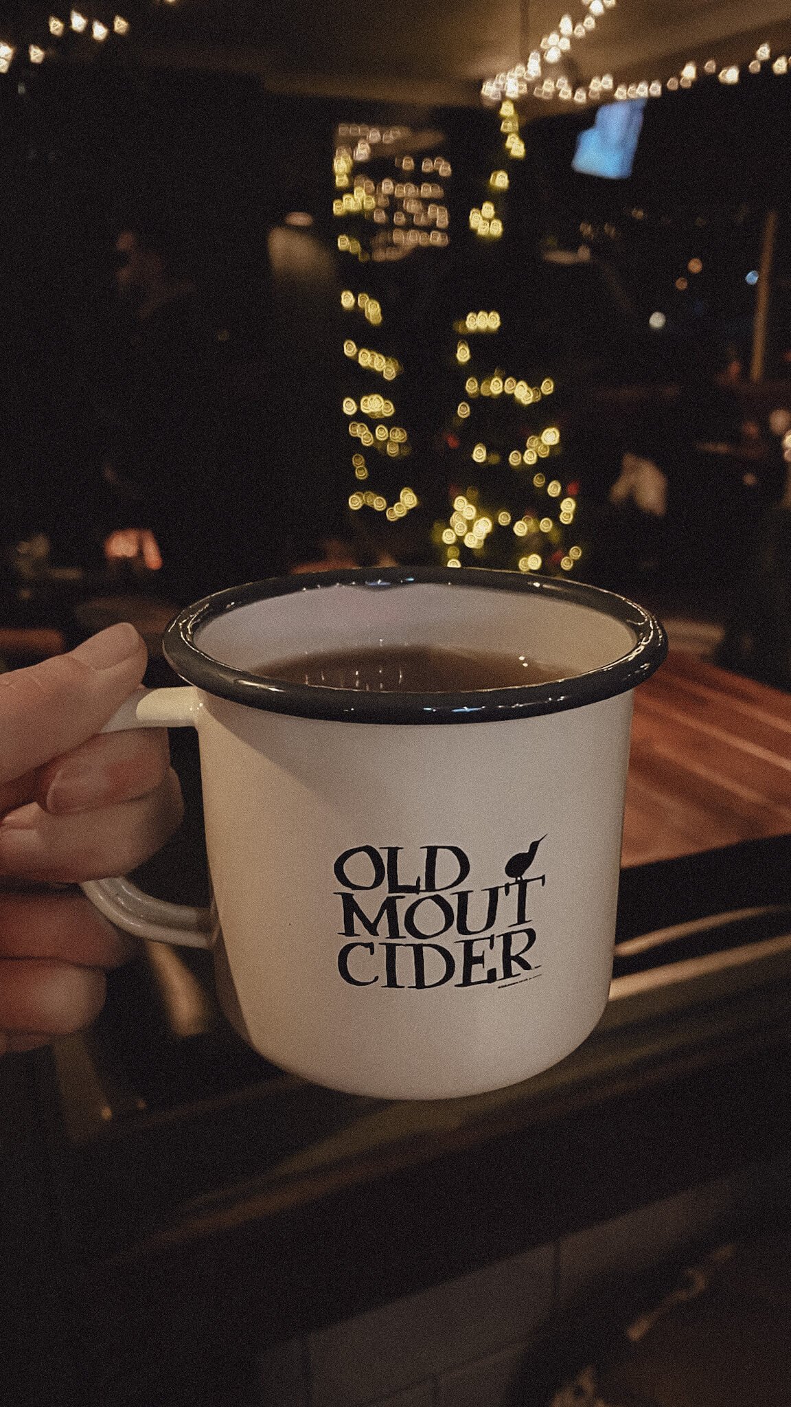 Warming up with mulled wine in the Highlands.