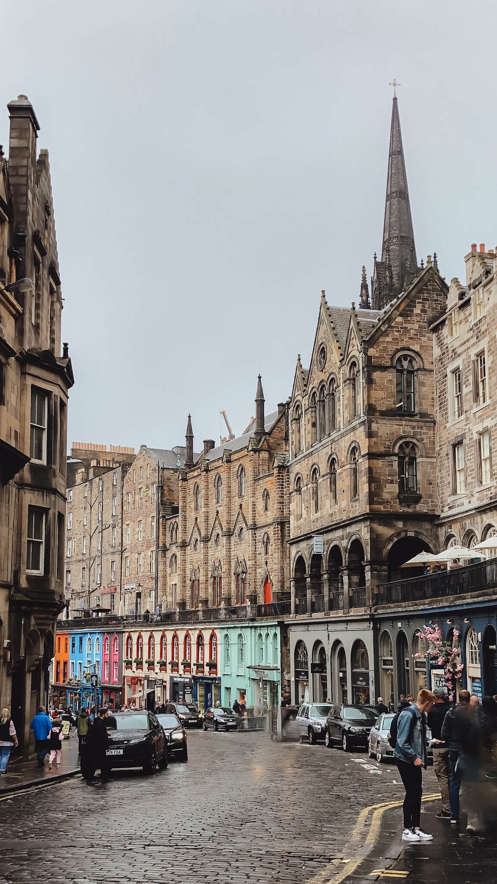 Scotland weather in October - Victoria Street, Edinburgh on a rainy day.jpg