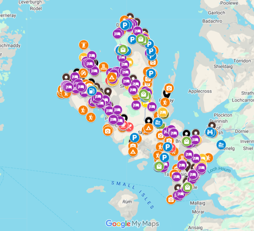 Isle of Skye Map with curated stops, things to do, and attractions.