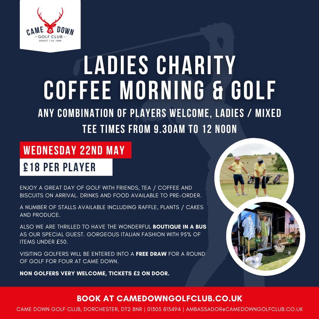 ⛳️You are invited to join us for our Ladies Charity Coffee Morning on Wednesday 22nd May from 9.30am ⛳️Visitors are invited to enjoy a great day of golf with friends. We have tea, coffee and biscuits on arrival with food and drinks available to pre-o