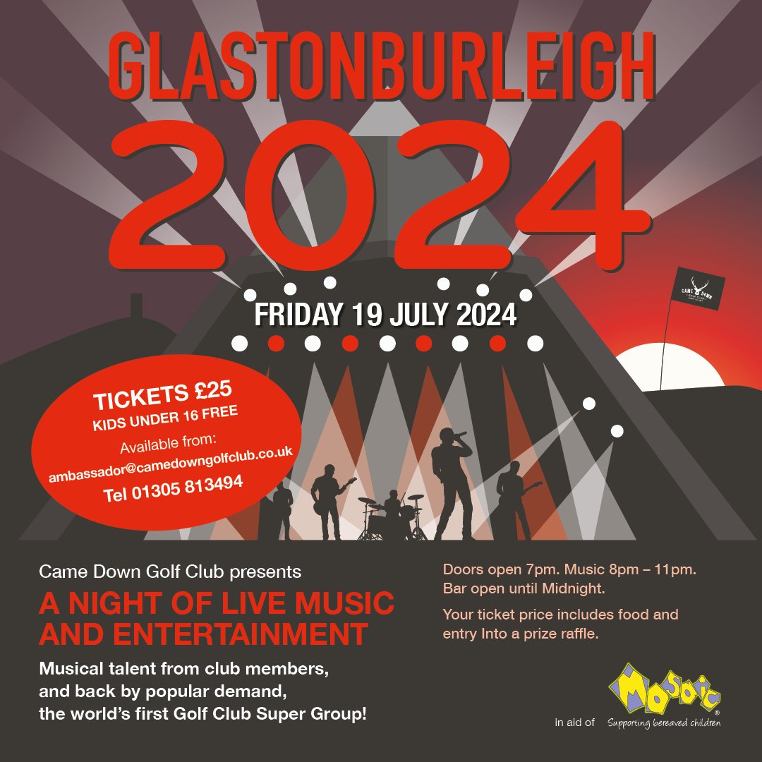 🎶 TICKETS ARE NOW ON SALE for GLASTONBURLEIGH, which will take place on Friday July 19th at 7pm 🎶

Following the phenomenal success of Raj Aid 2023, The World's first golf club super group are putting the band back together to entertain you with an