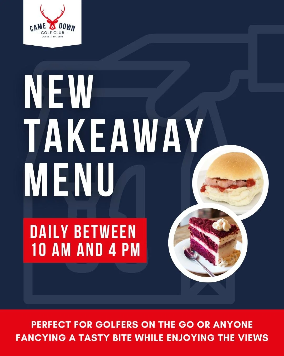 🥪 NEW Takeaway Menu at Came Down Golf Club 🥪 We’re excited to announce that our Takeaway Menu is now available from the bar daily between 10 am and 4 pm!
Perfect for golfers on the go or anyone fancying a tasty bite while enjoying the views.