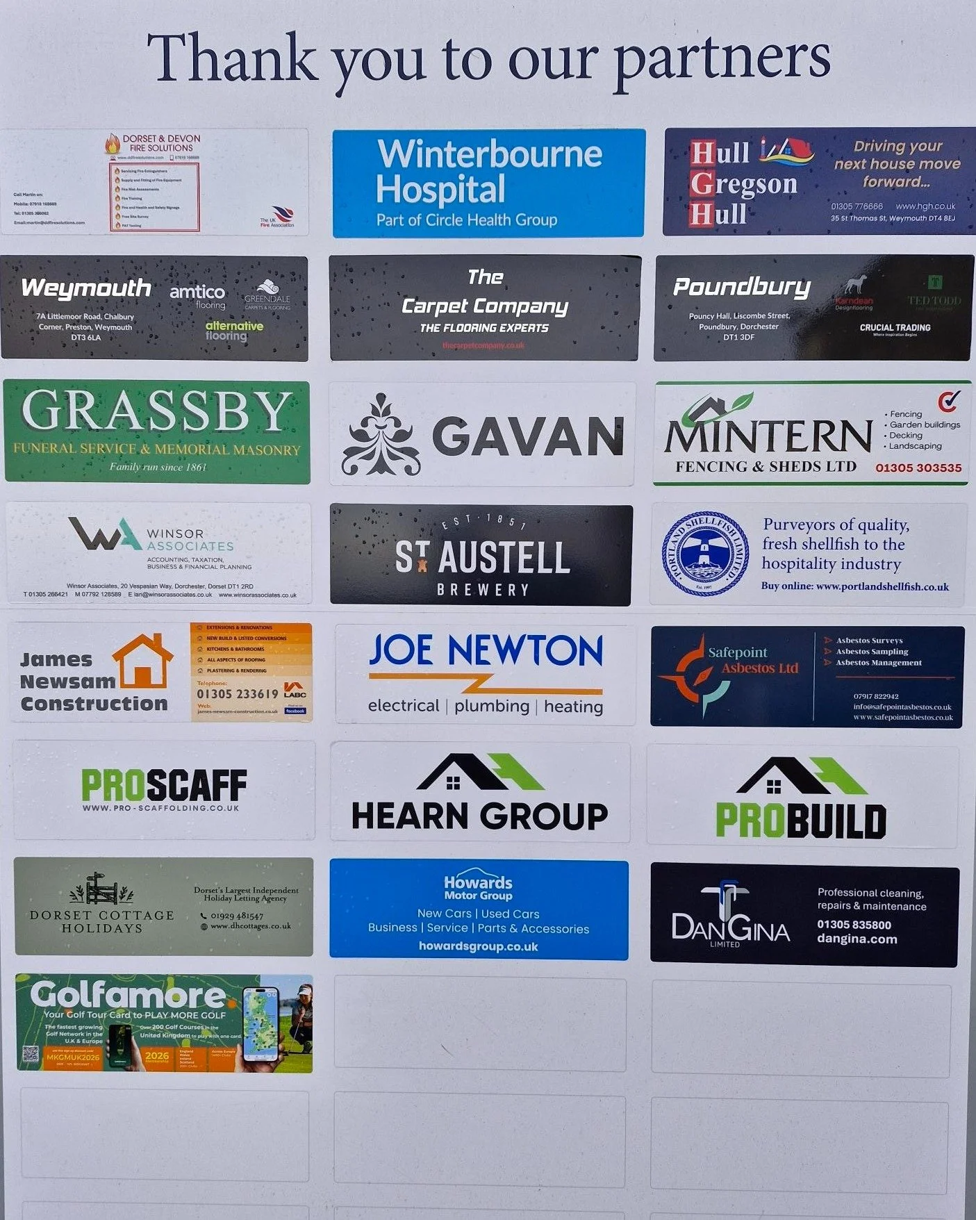 ⛳ Came Down Partner Board &ndash; Spaces Available ⛳ We currently have space available on our Partner Board, which occupies a prime location at Came Down Golf Club. The board is seen by everyone entering and leaving the clubhouse, making it a highly 