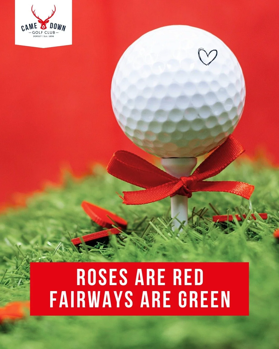 Roses are red, fairways are green ❤️⛳️ Stuck for Valentine&rsquo;s Day ideas? We might be able to help:

⛳️ Golf vouchers
🍽️ Lunch at Came Down
🎁 Or a little something from our golf shop

Guaranteed brownie points. You&rsquo;re welcome 😉

#Valenti