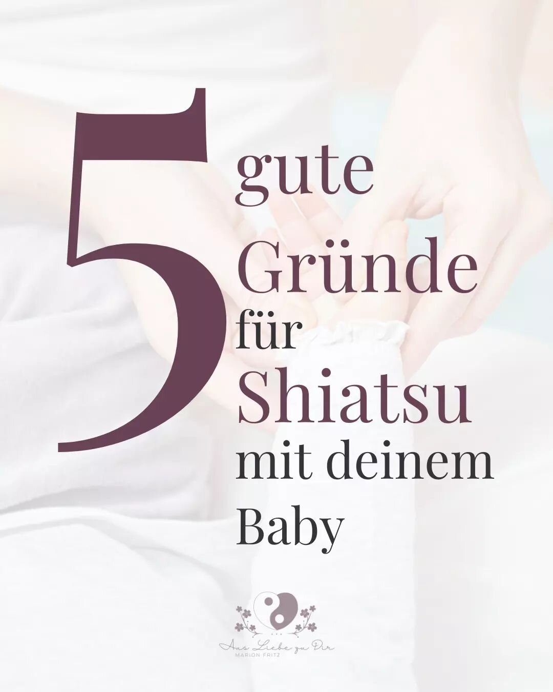 5 gute Gr&uuml;nde f&uuml;r Shiatsu mit deinem Baby?

✨ Die gemeinsame Zeit und tiefe Ber&uuml;hrung st&auml;rkt die Bindung und die Beziehung zwischen den Familienmitgliedern!

✨ Durch den tiefen Druck unterst&uuml;tzt Shiatsu die Wahrnehmung des ei